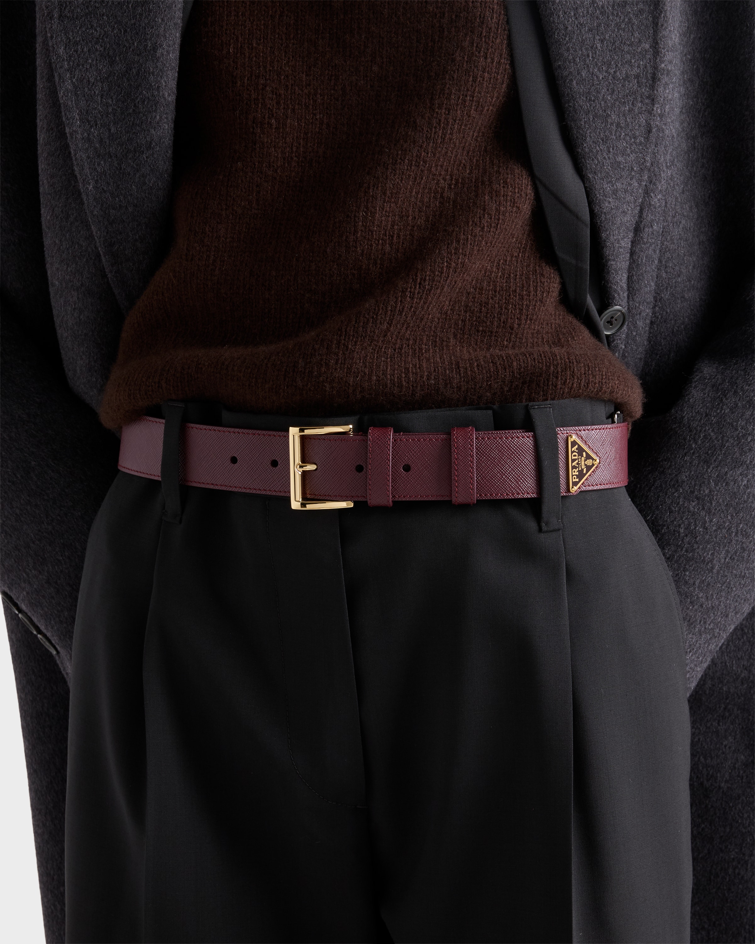 PRADA ブラック レザーベルト　レディース PRADA ブラック レザーベルト レディース（プラダ PRADA PRADA