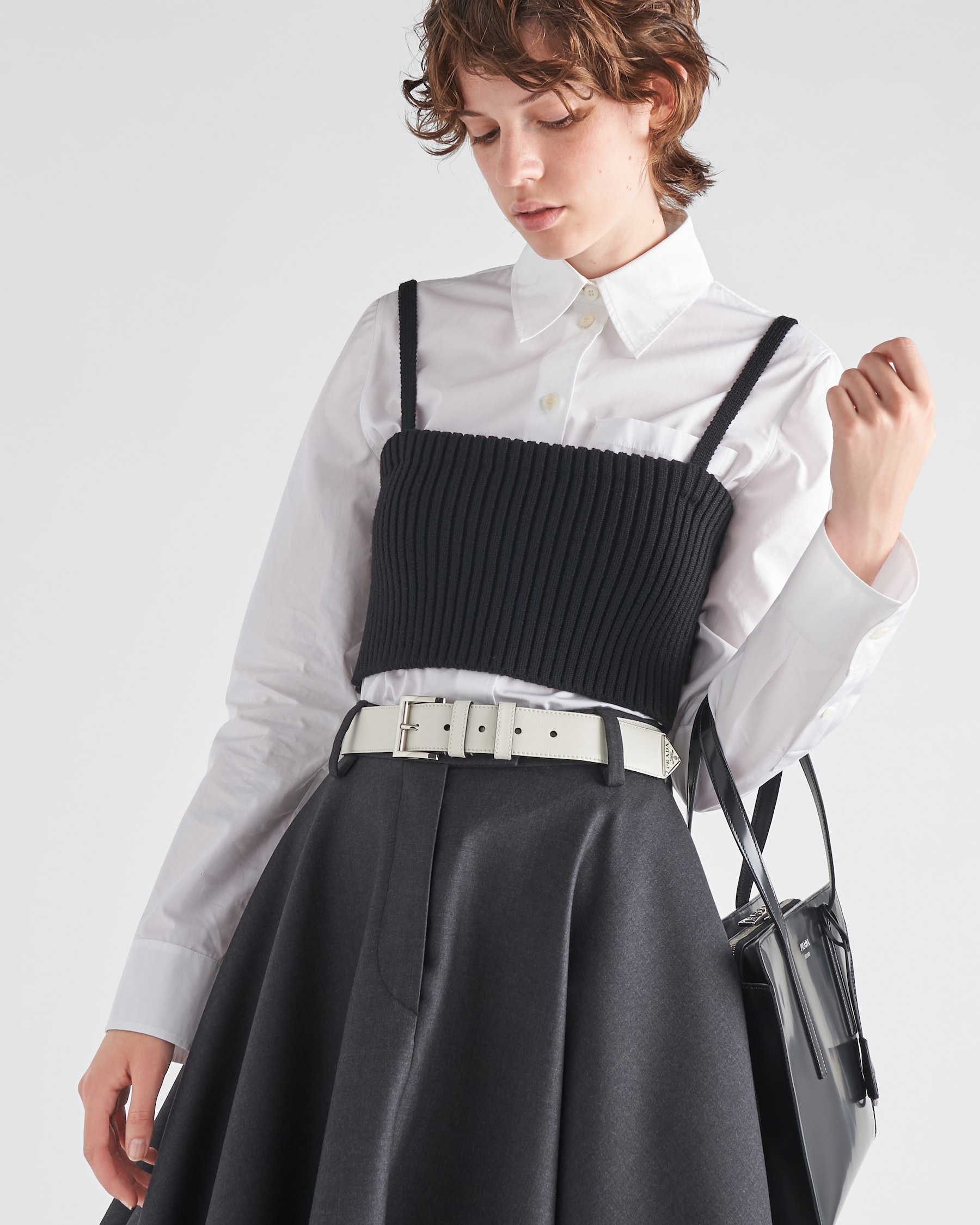 Prada Women Black Leather Belt