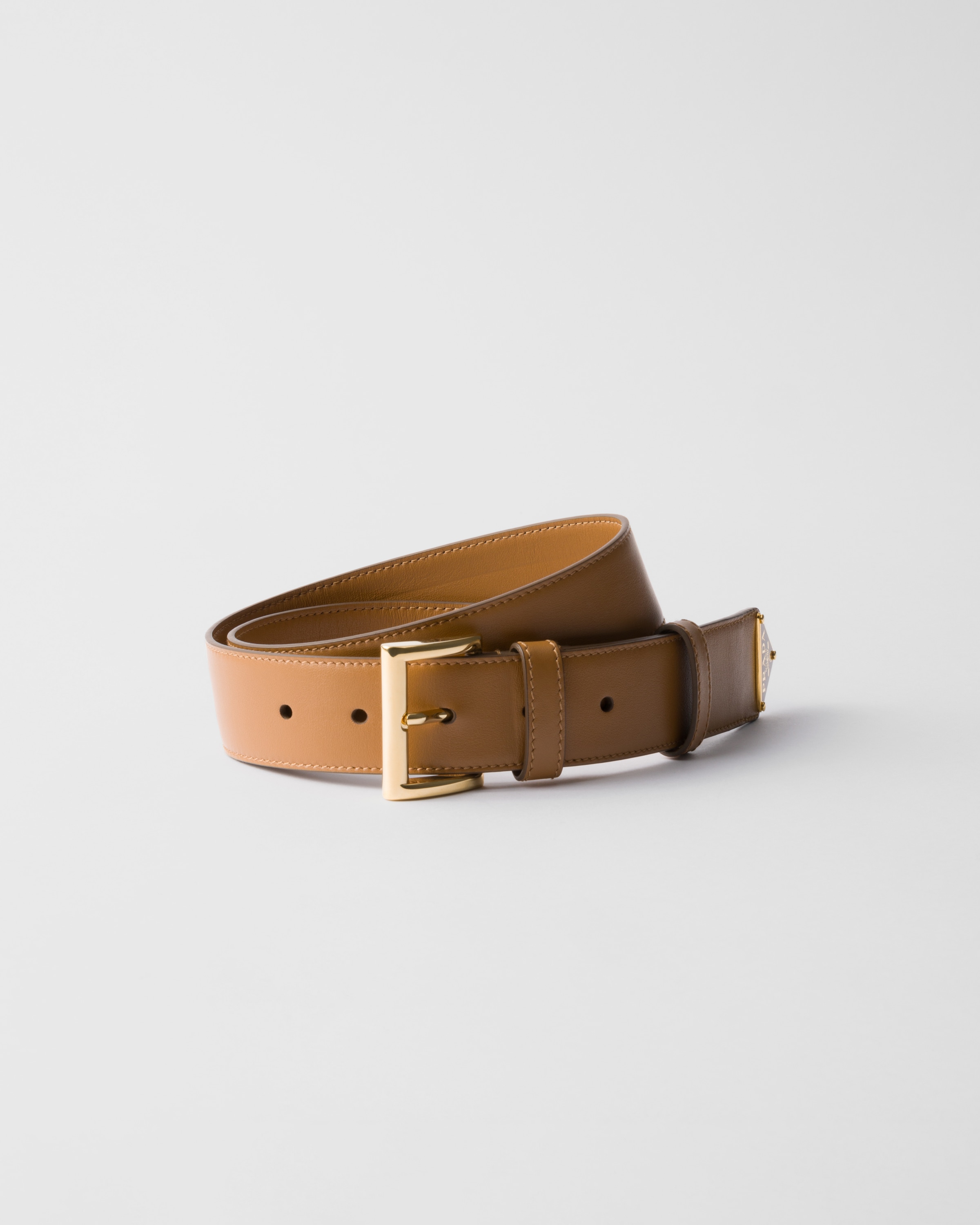 Prada Leather Belt In Caramel