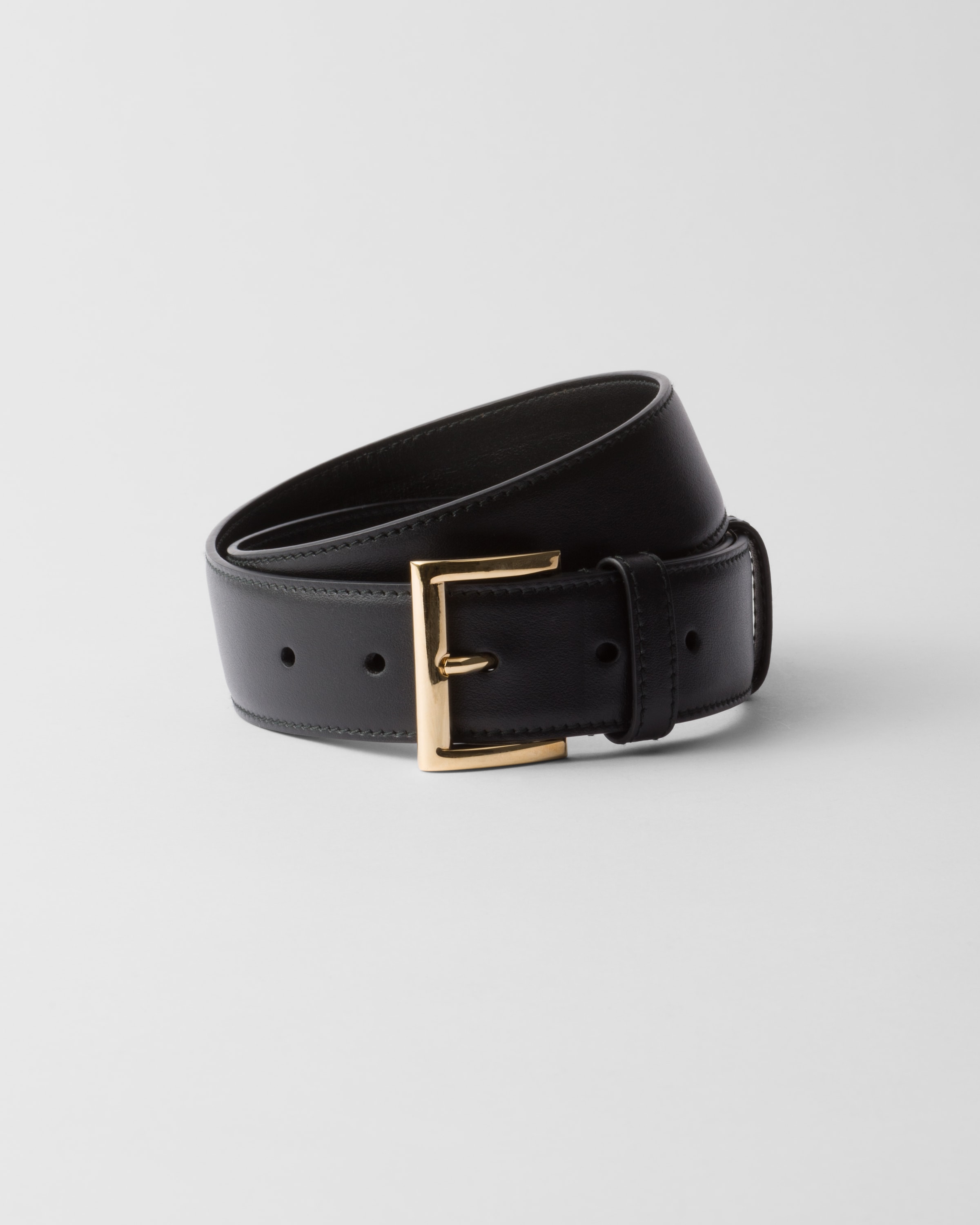 Prada Leather Belt In Black