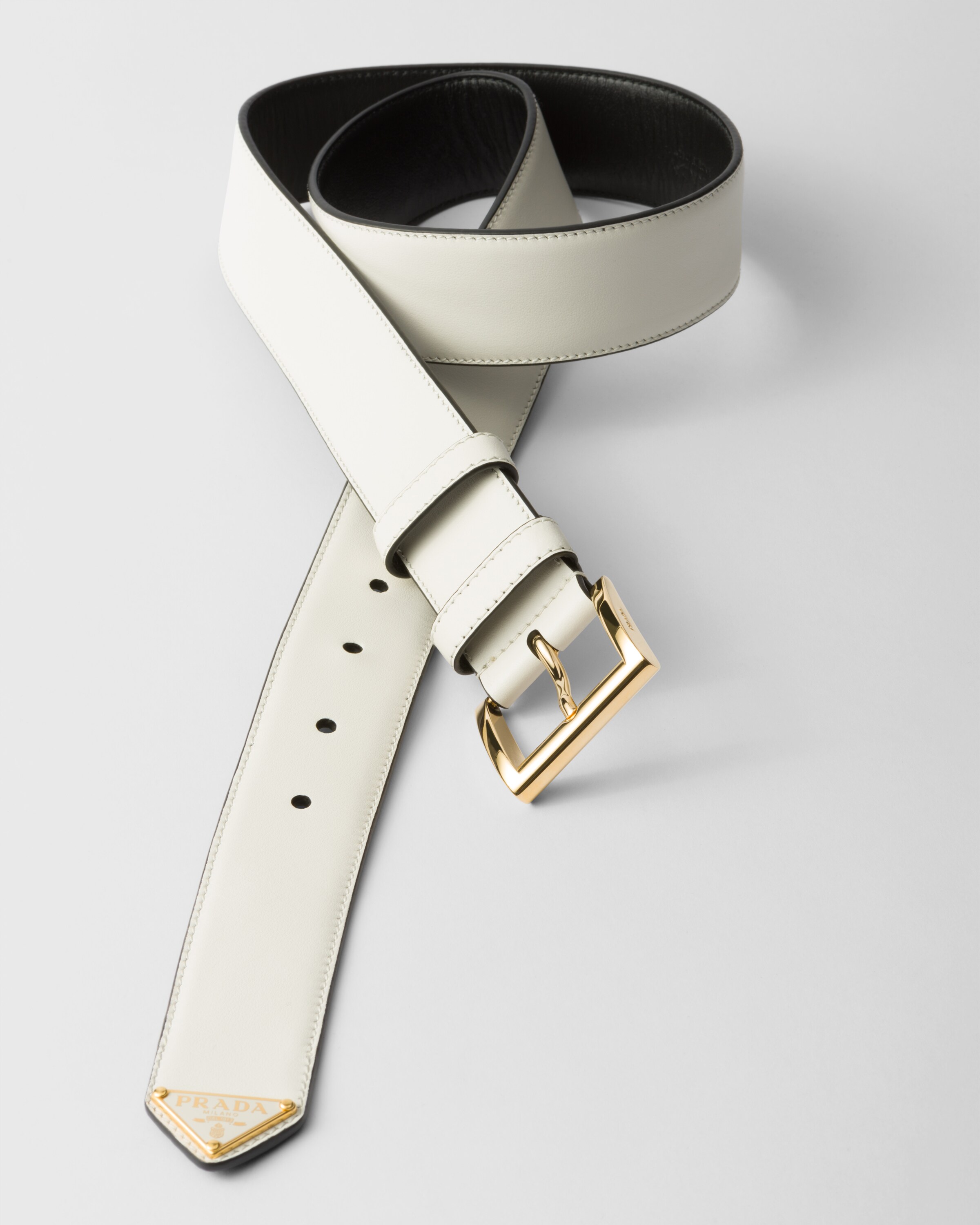 Prada white belt online