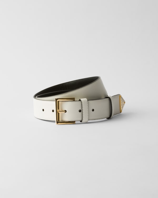 PRADA white women's adjustable belt logo buckle size 80 | eBay