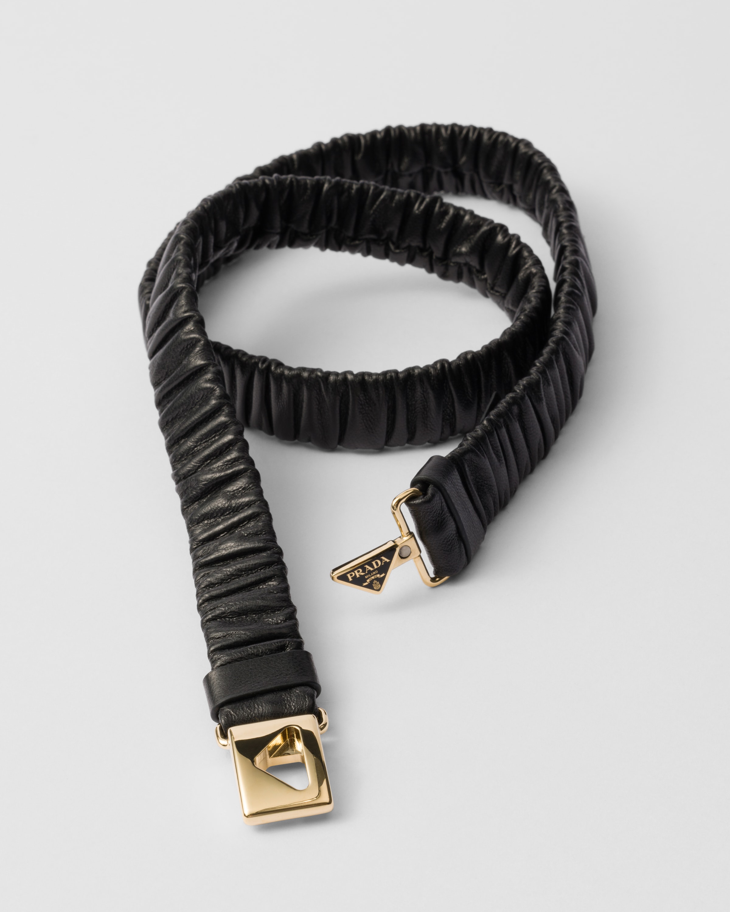 Prada Leather Belt In Black
