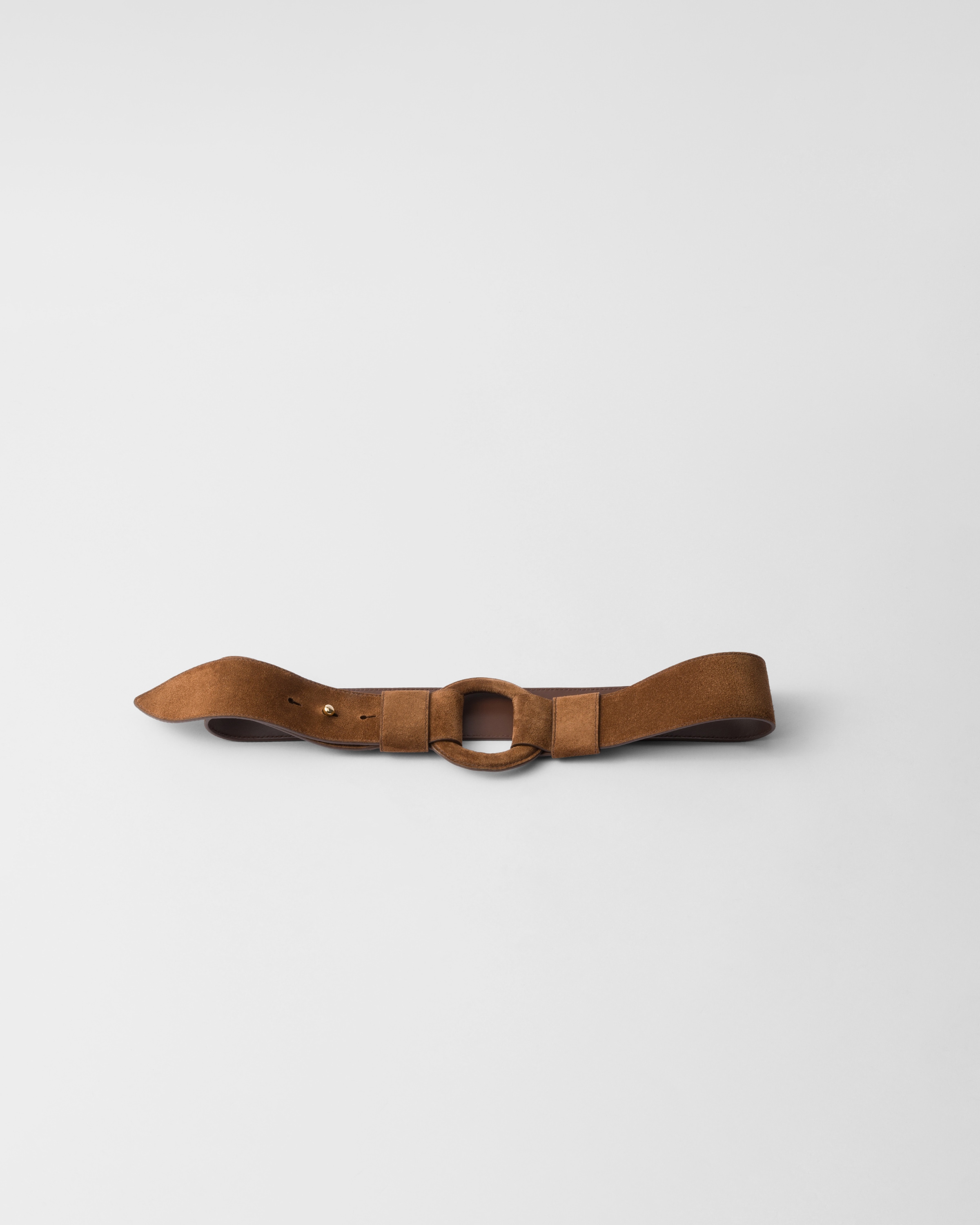 Prada Buckle-fastening Suede Belt In Cocoa Brown