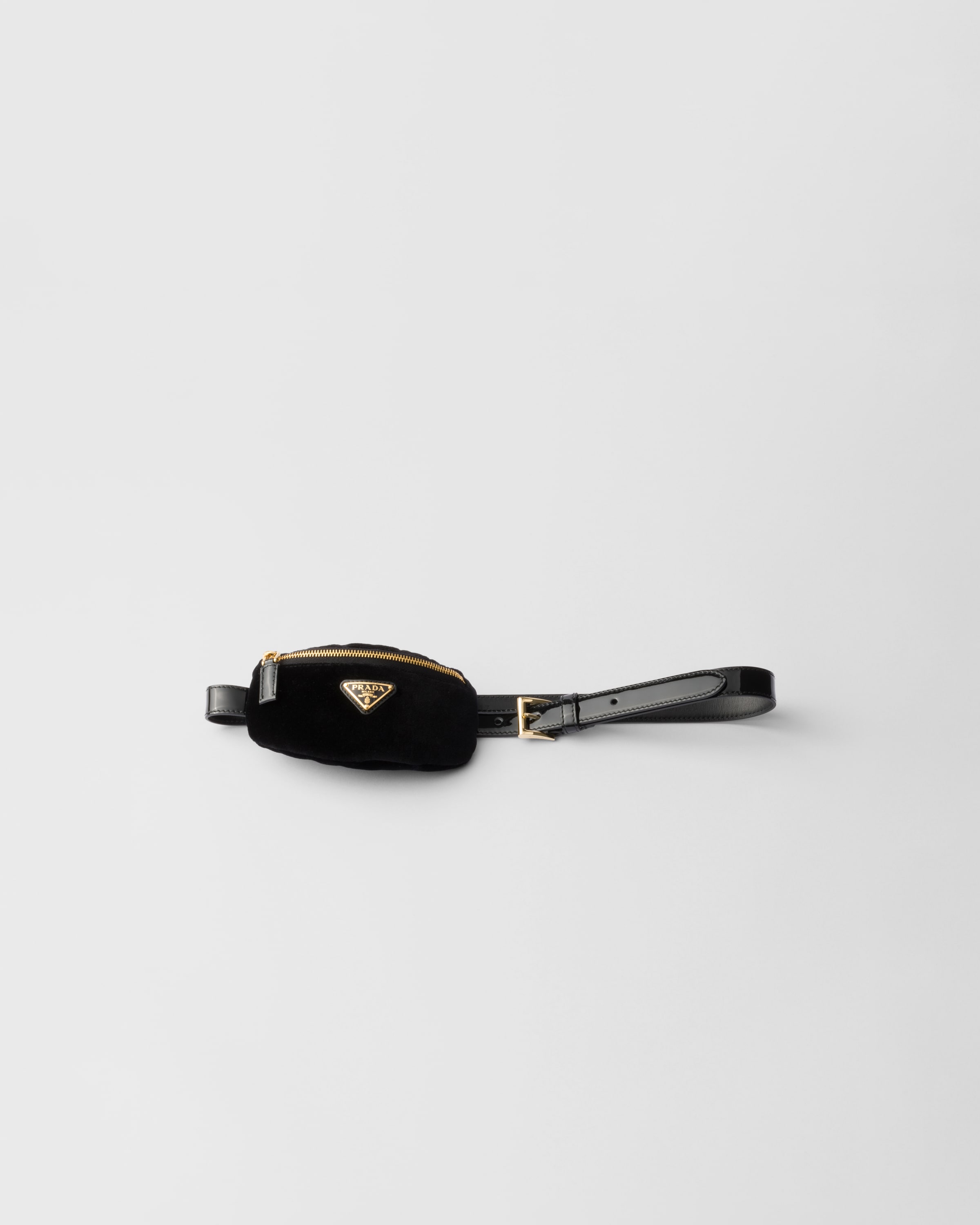 Prada Patent Leather Belt In Black