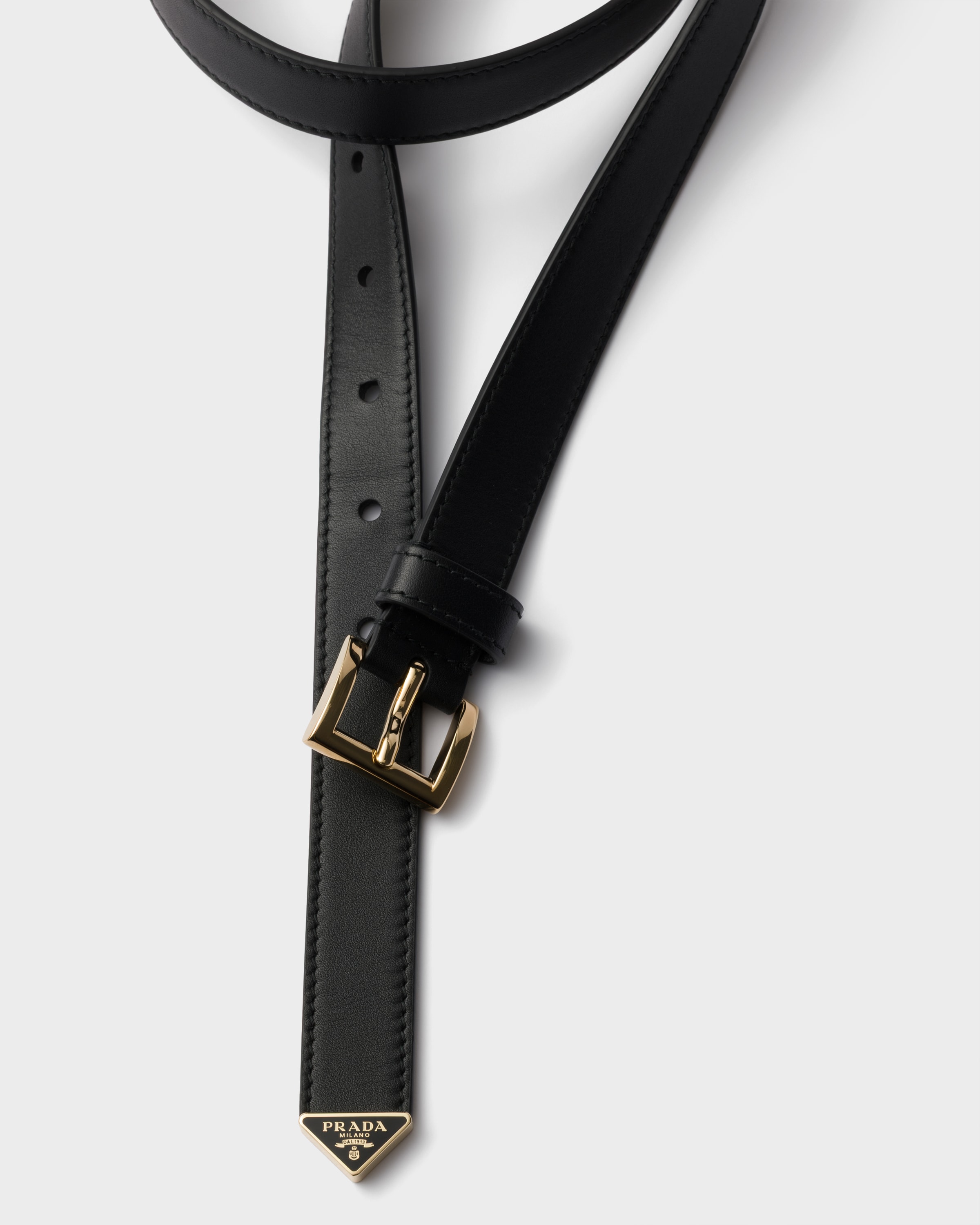 Black Leather Belt | PRADA - United States