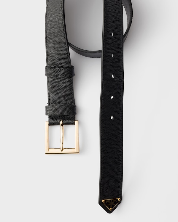 Saffiano leather belt - Black Saffiano leather belt - Black