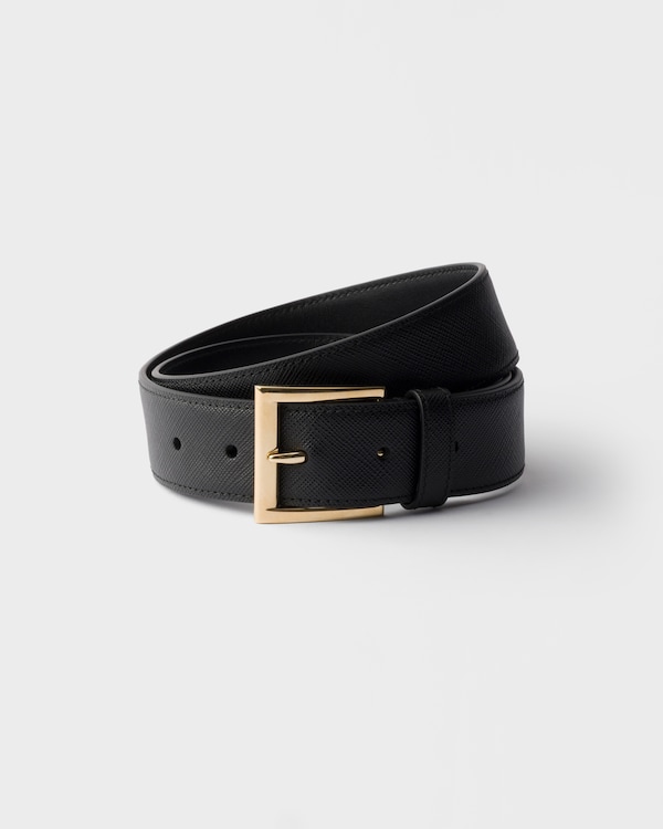 Saffiano leather belt - Black Saffiano leather belt - Black