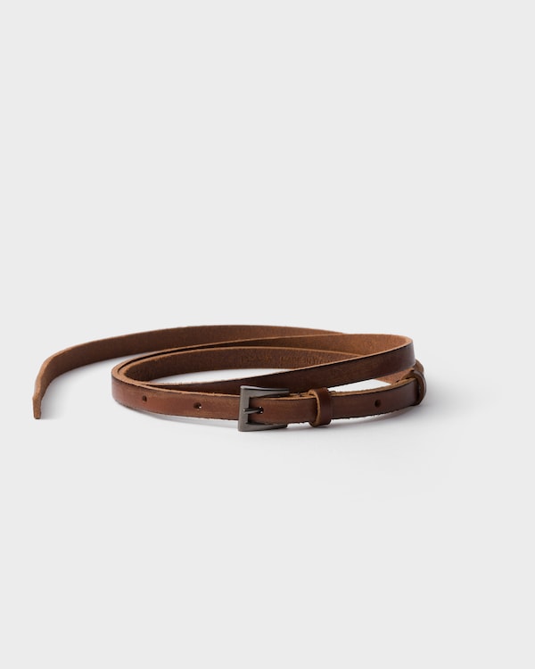 【送料&関税込】Prada Chocolate Leather Belt Caramel Saffiano leather belt | PRADA