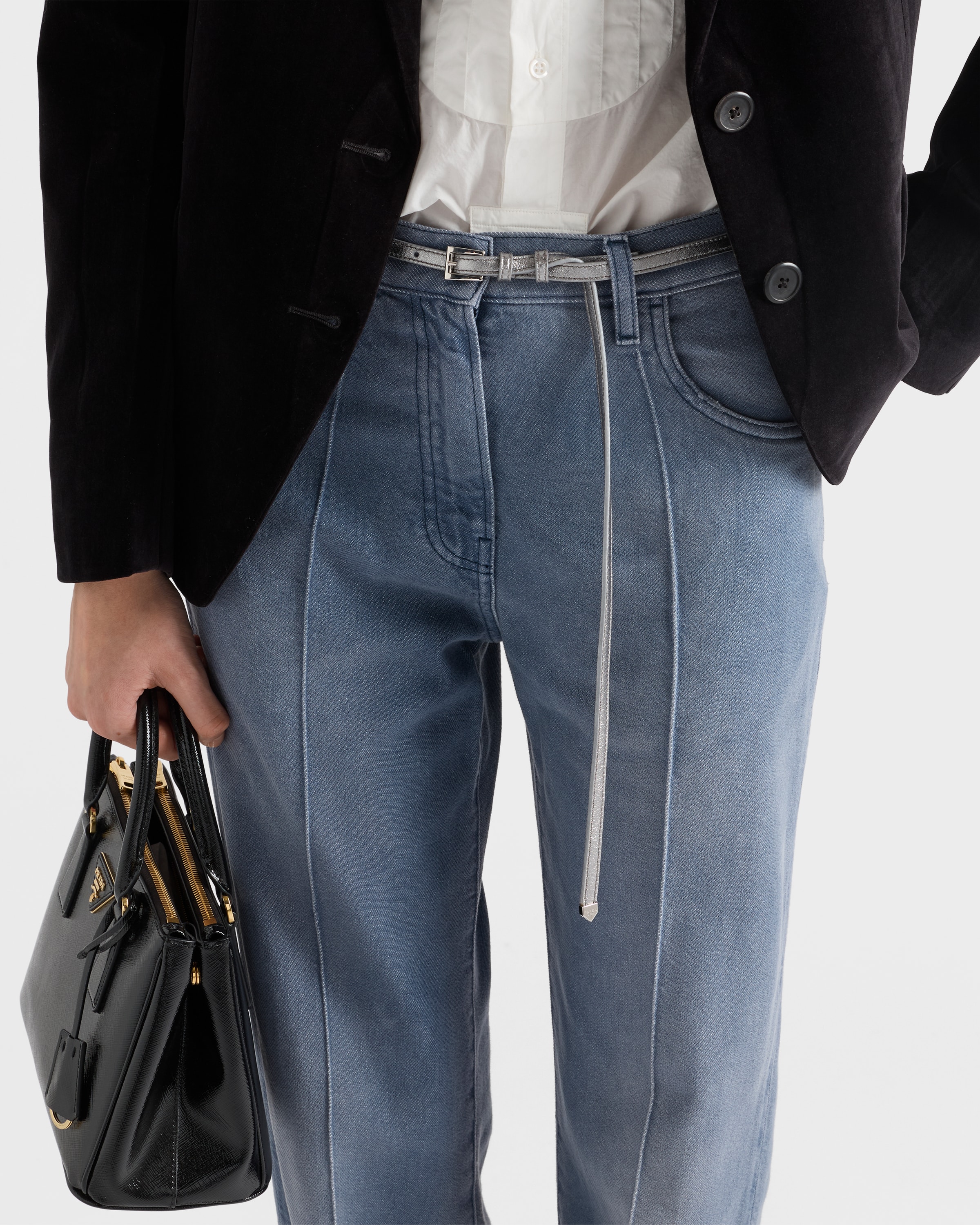 クロームシルバー ナッパレザー ベルト | PRADA