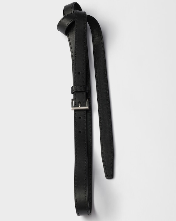 Antiqued leather belt - Black Antiqued leather belt - Black