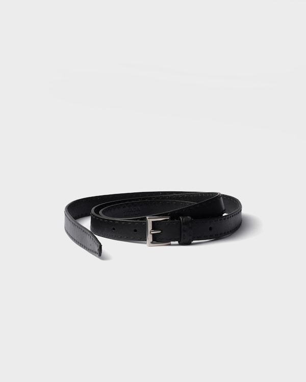 Antiqued leather belt - Black Antiqued leather belt - Black