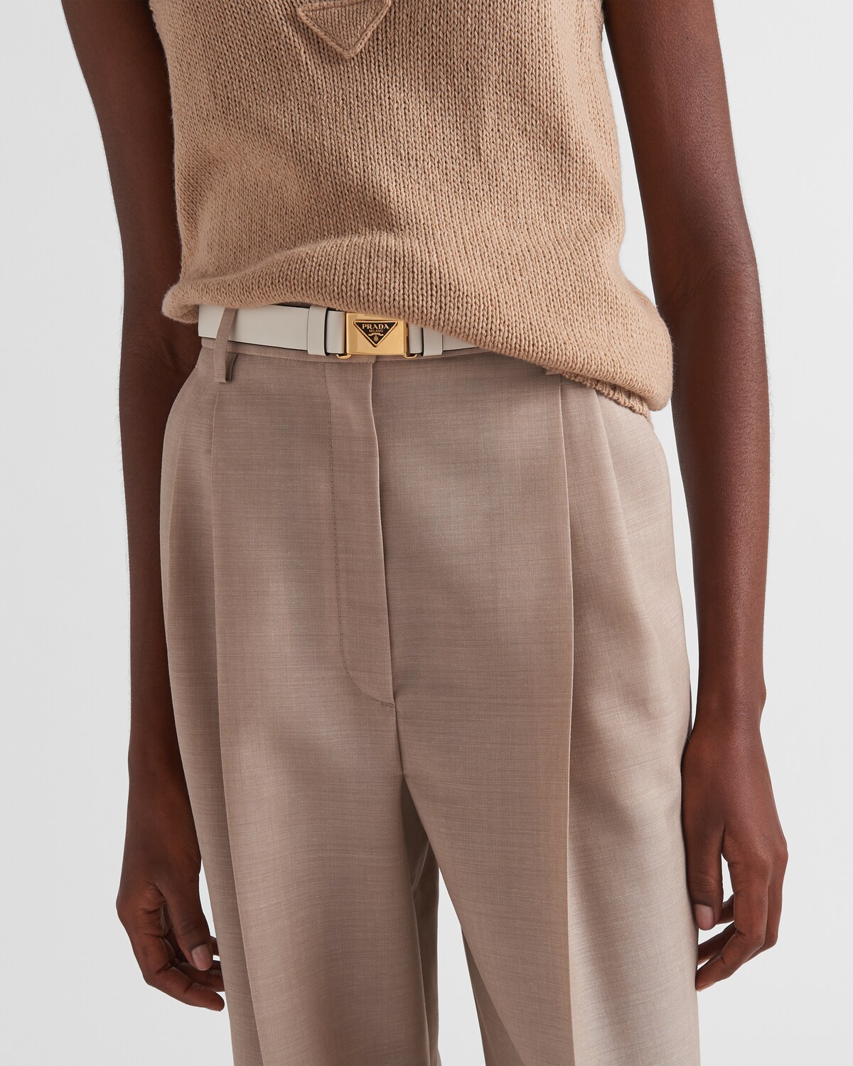Prada Gold Leather Regular Belt main image 0