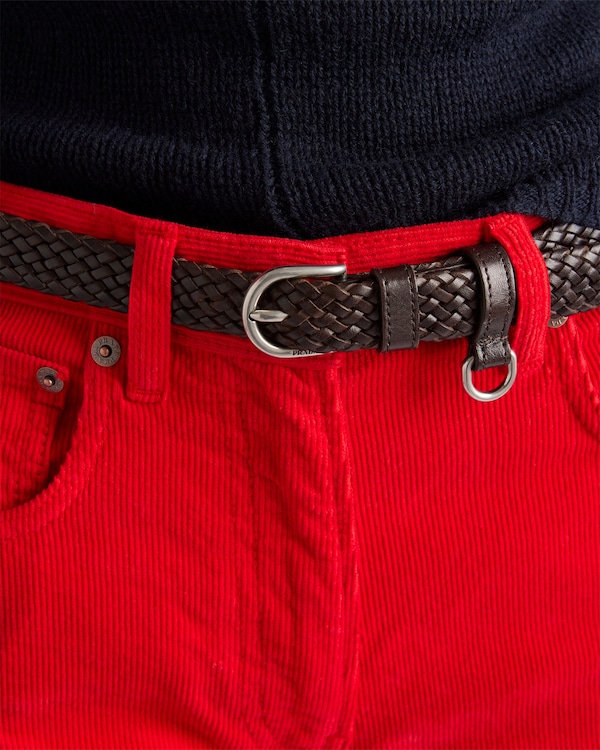 Braided leather belt - Coffee Braided leather belt - Coffee