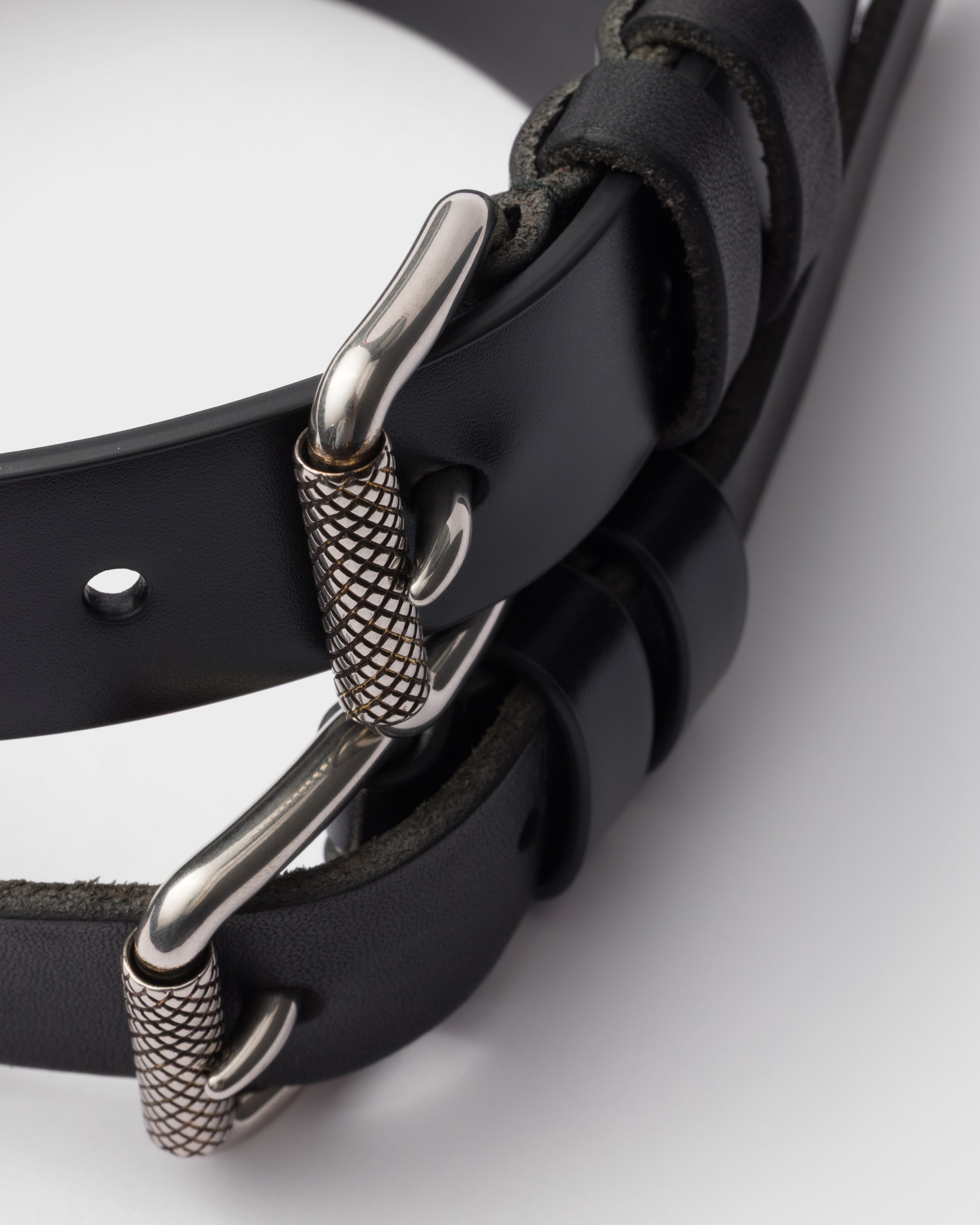 関税送料無料【PRADA】Black leather belt Black Leather Belt | PRADA