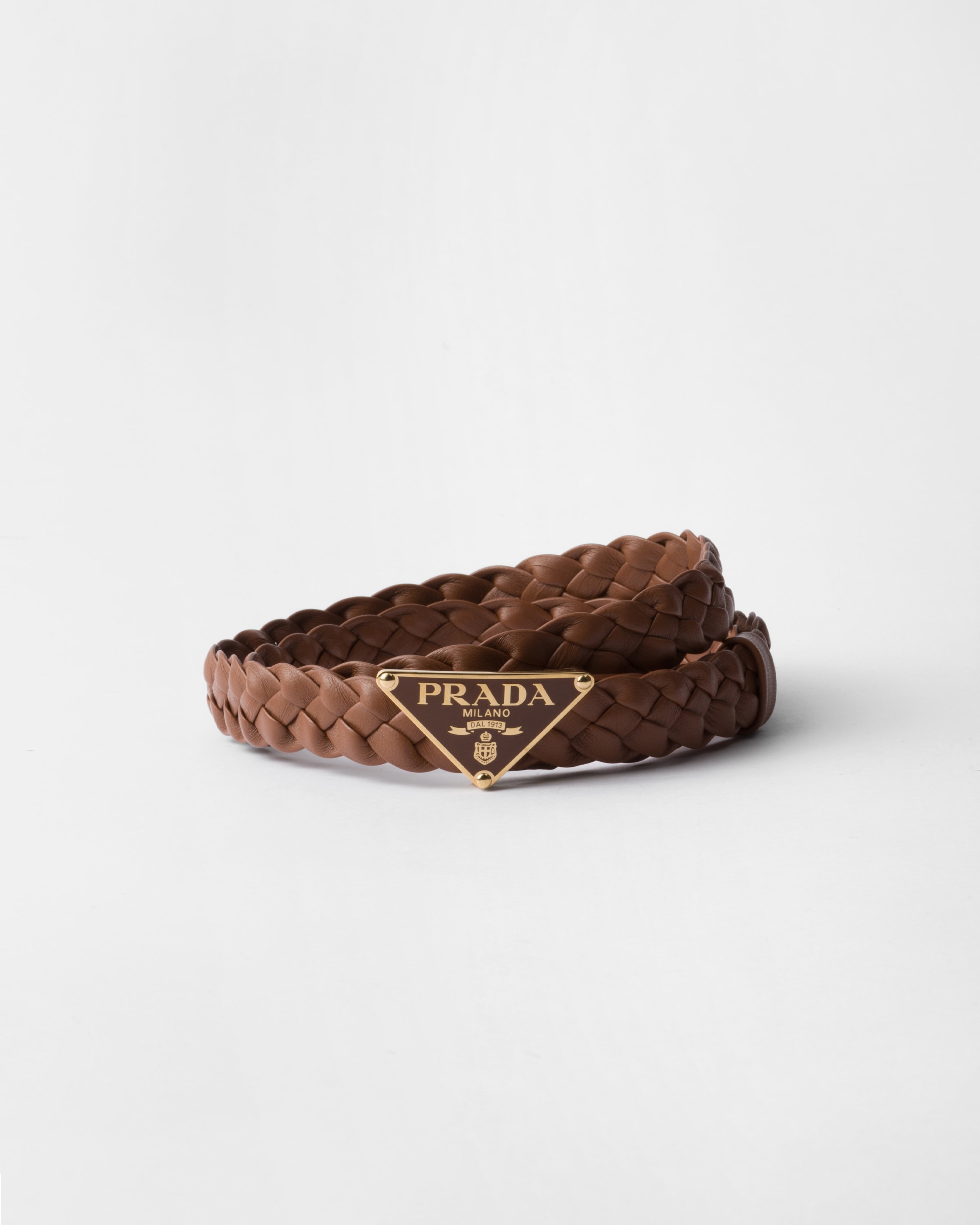 Shop Prada Nappa Leather Belt In Cognac