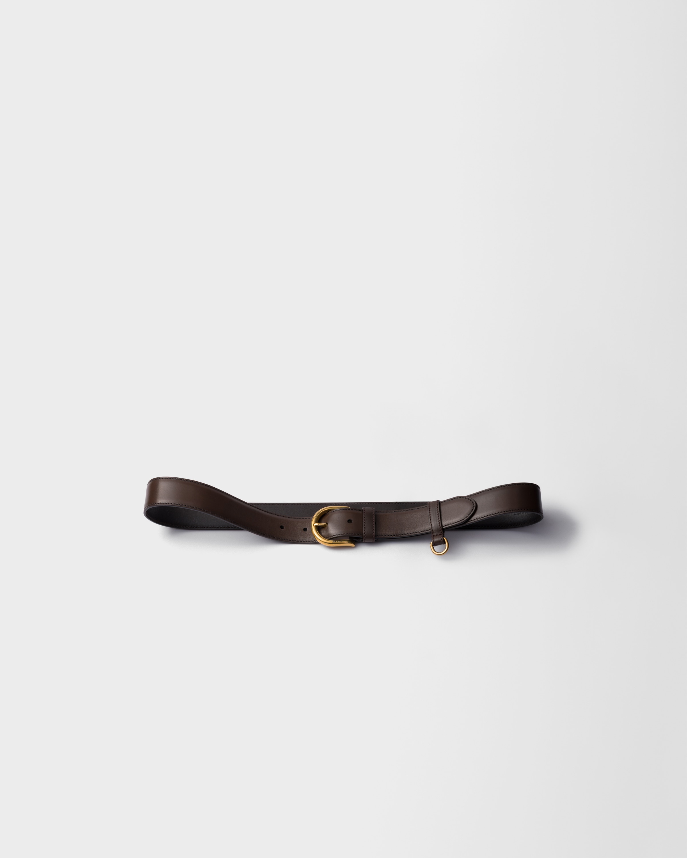 Prada Leather Belt, Woman, Ebony, Size 85