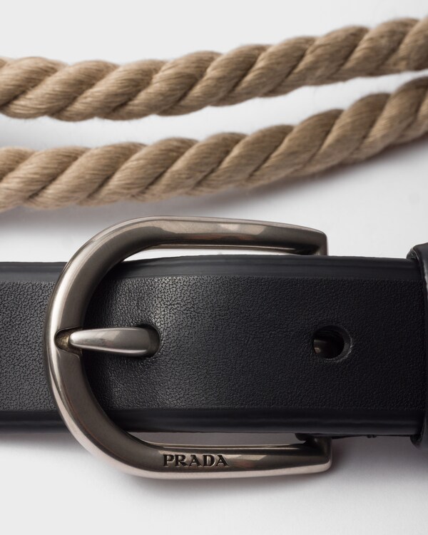 Leather and cord belt - Black Leather and cord belt - Black