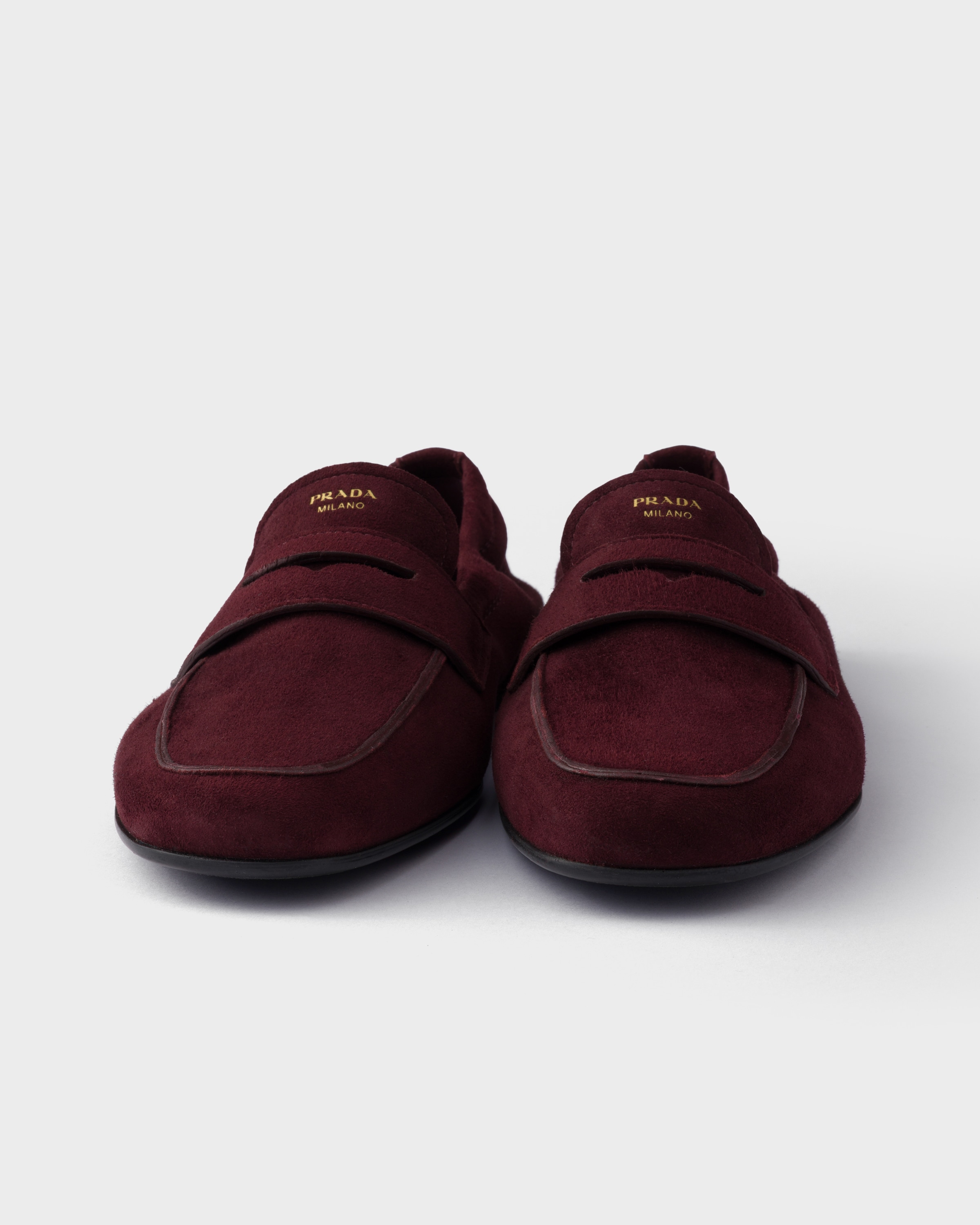 ボルドー アンティーク加工スエード ローファー | PRADA