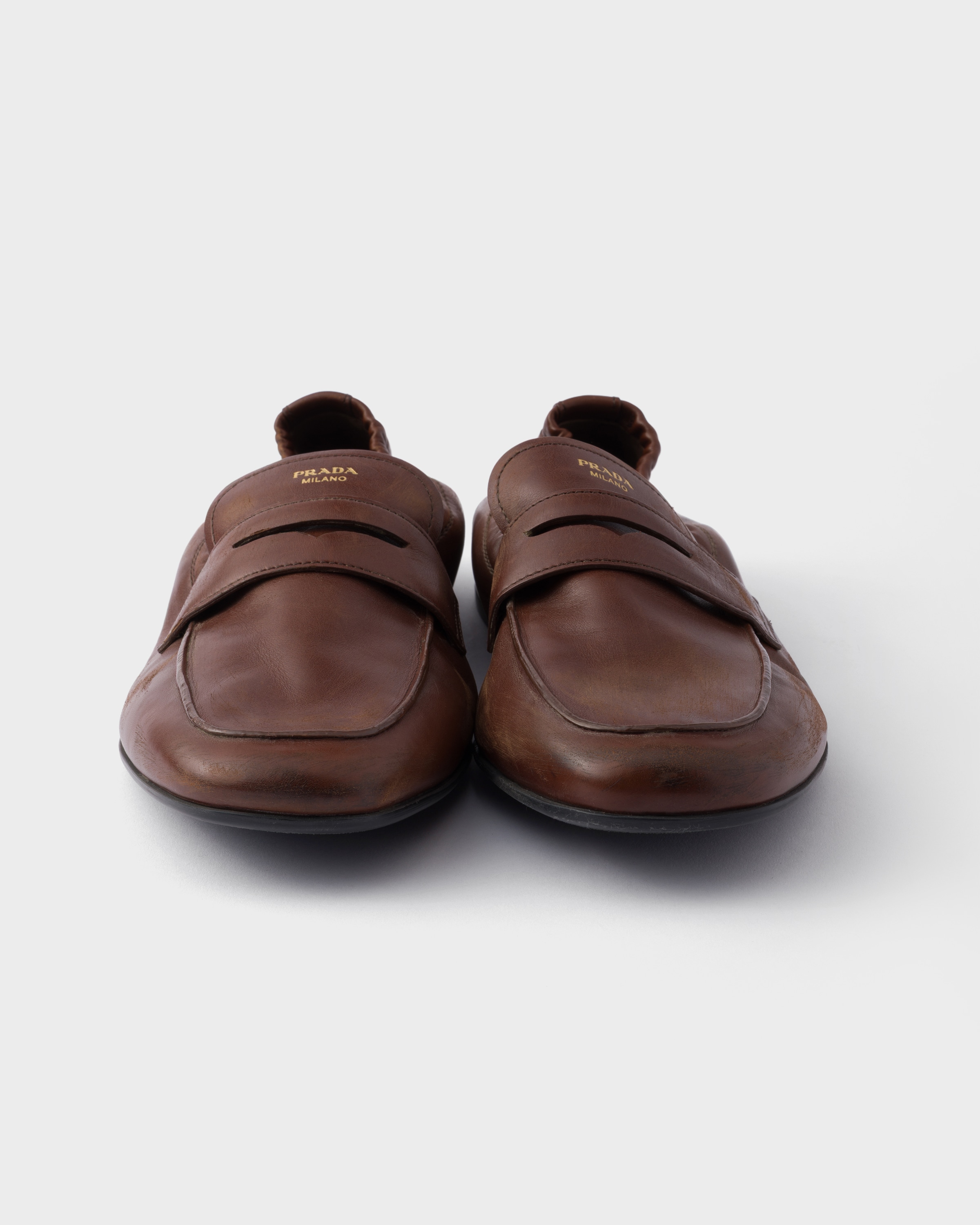 コニャック アンティークレザー ローファー | PRADA