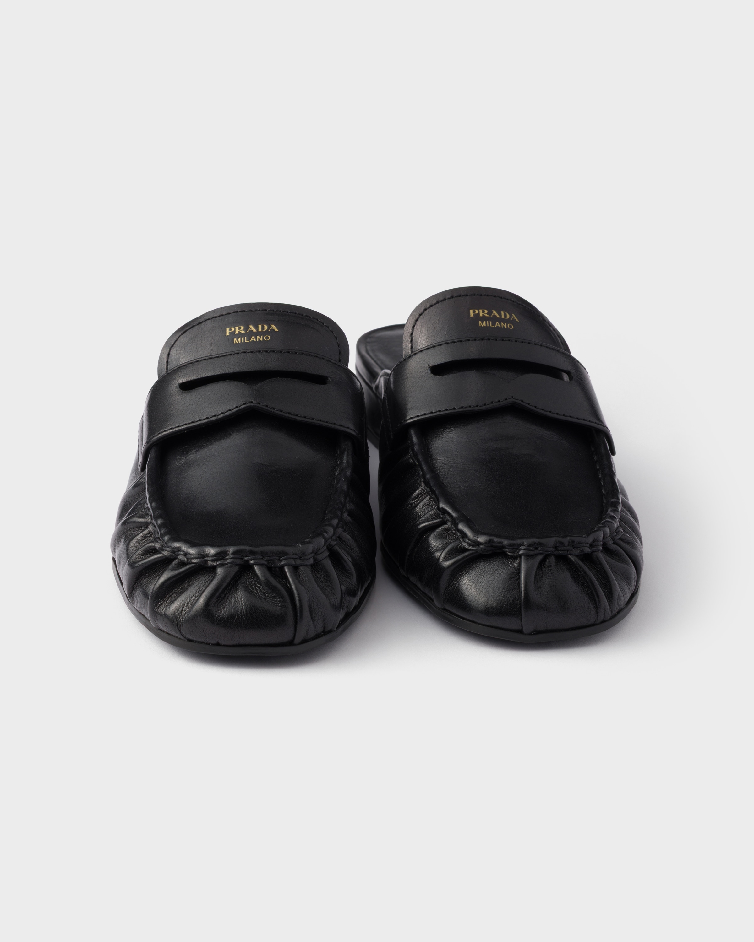 Black Leather Mules | PRADA - United States