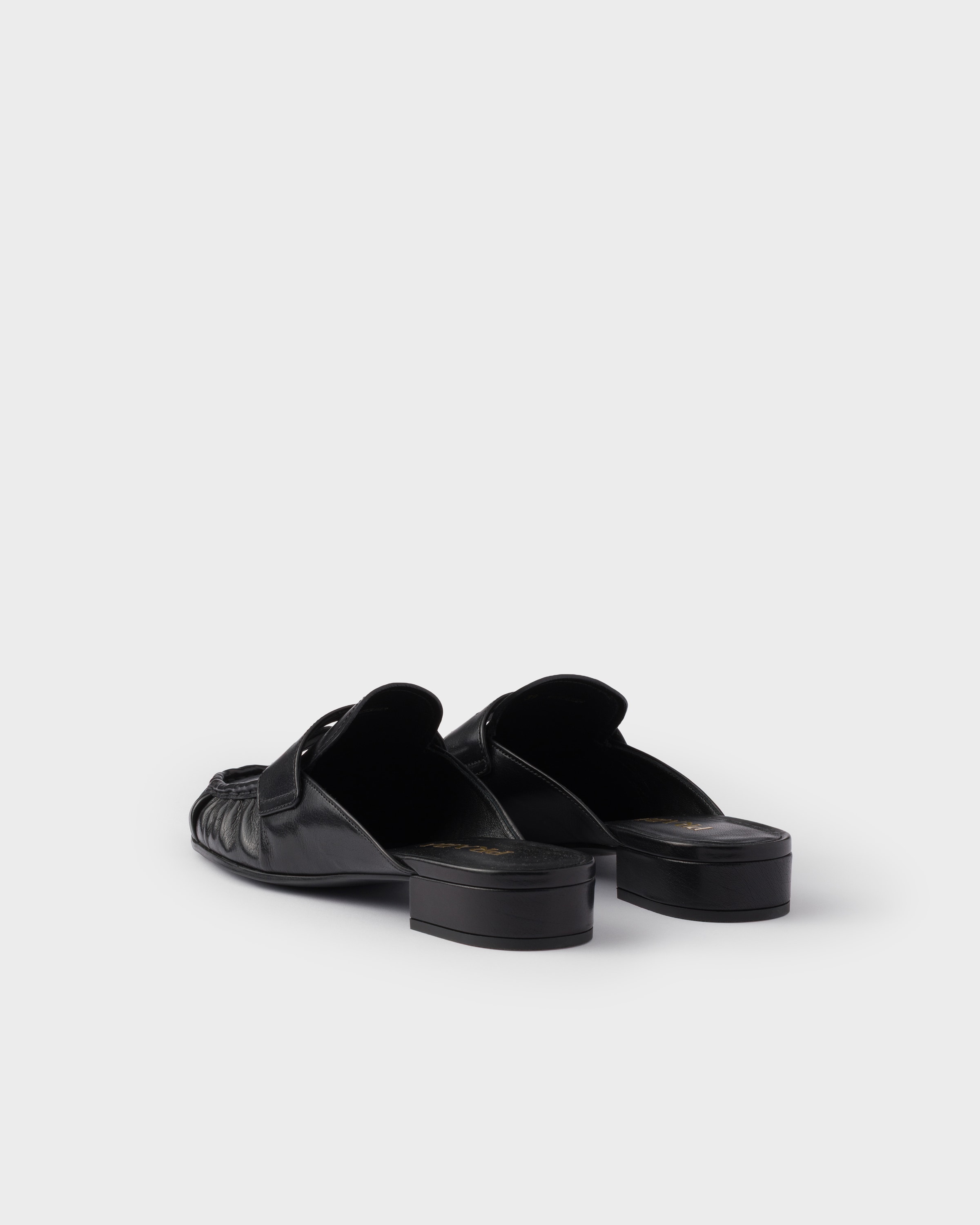 Black Leather Mules | PRADA - United States