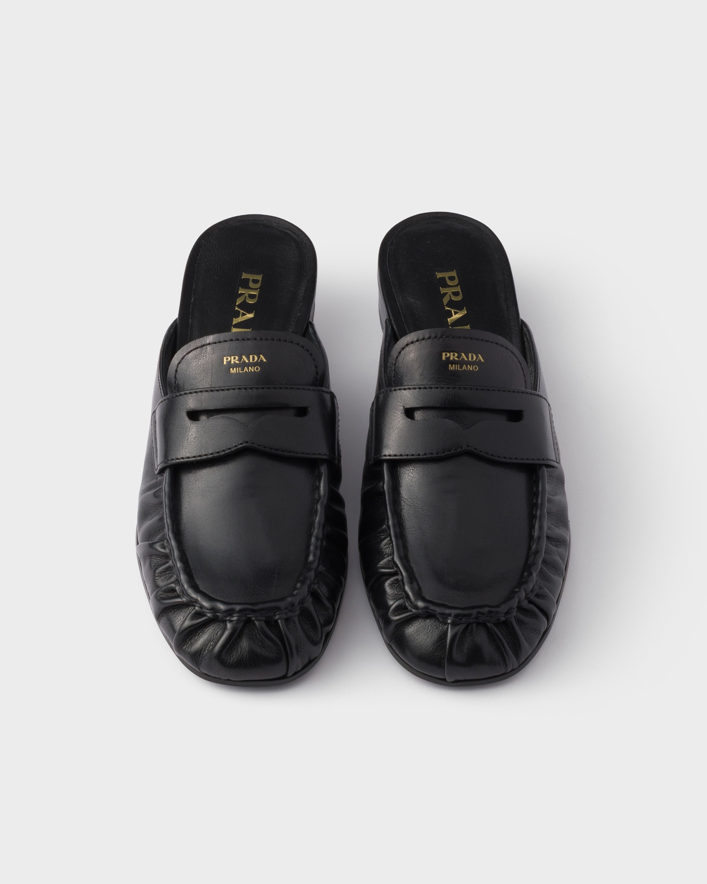 Black Leather Mules | PRADA - United States