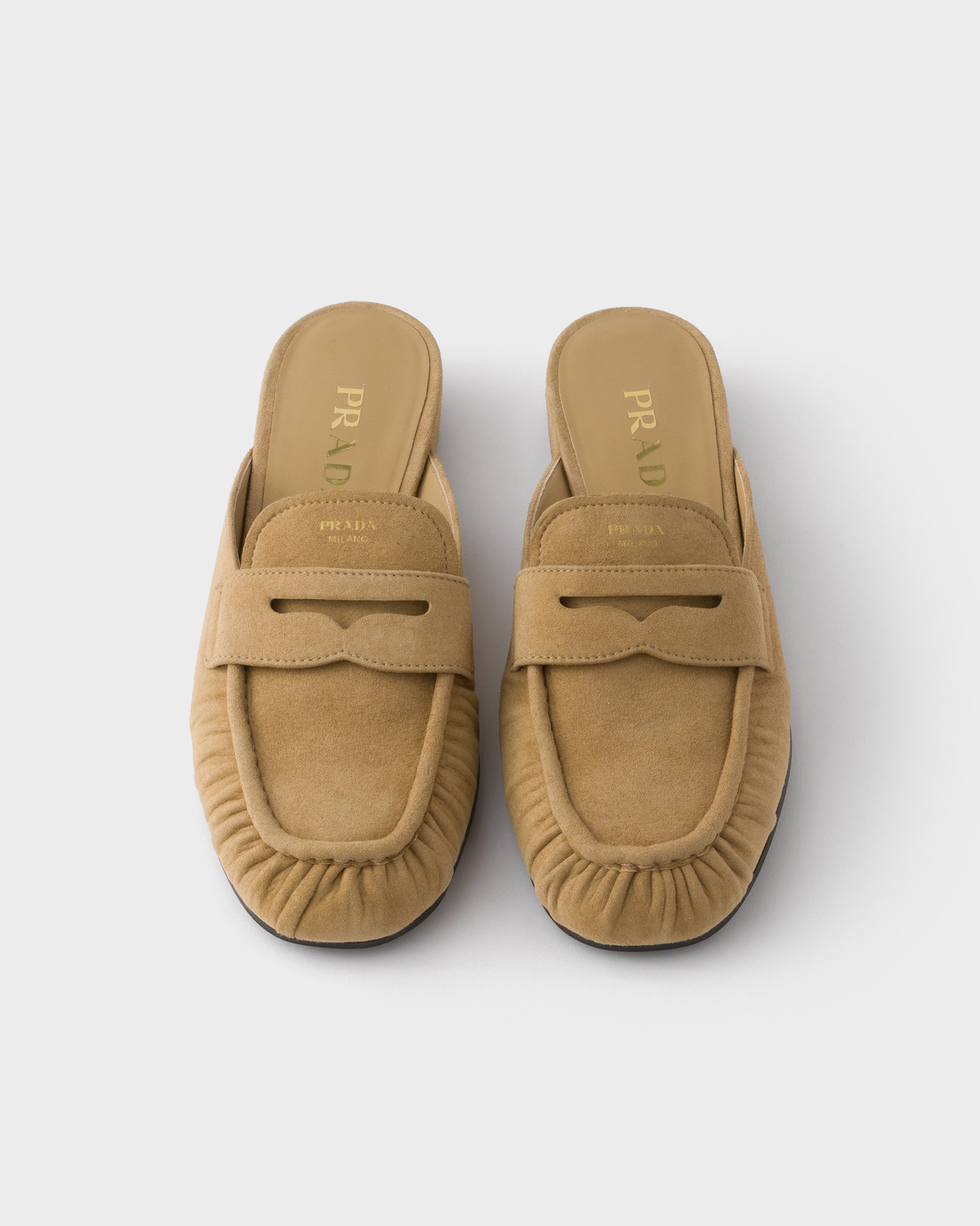 Ecru Suede Mules | PRADA - France