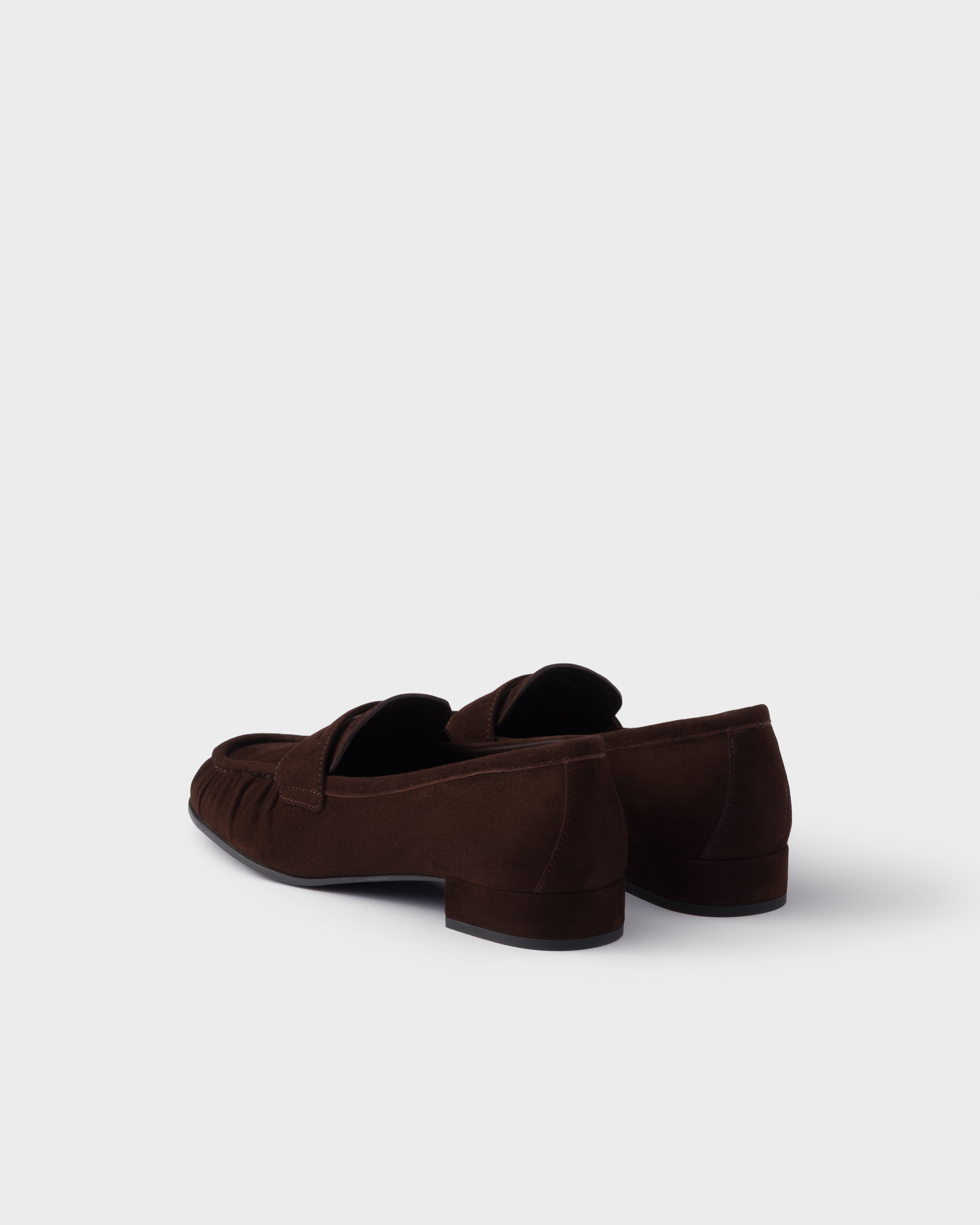 Prada Suede Loafers In Brown