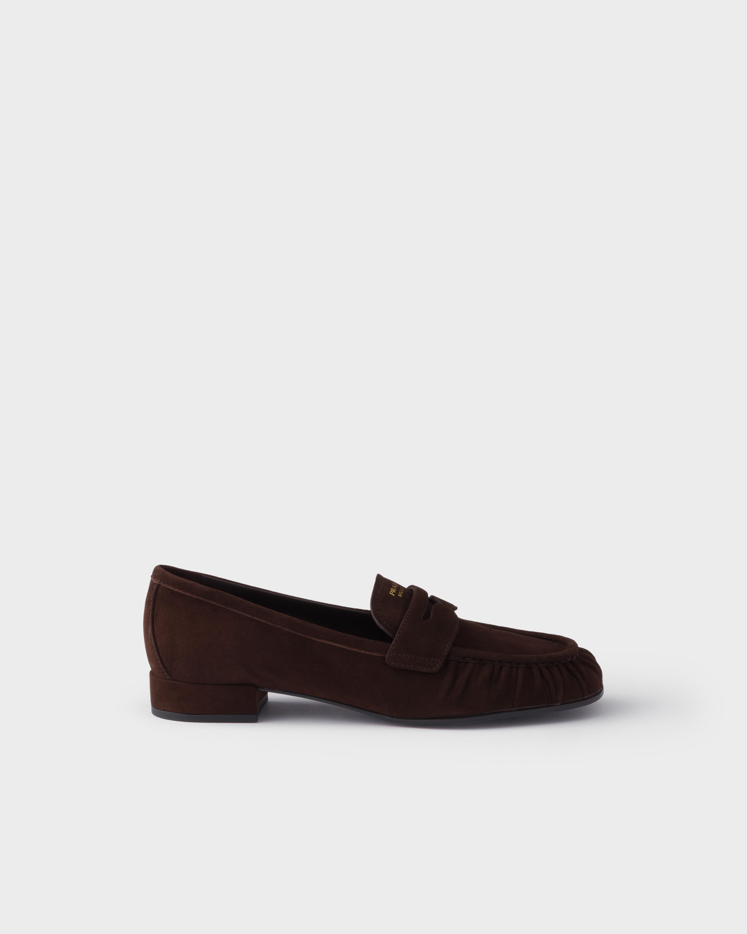 Prada Suede Loafers In Brown