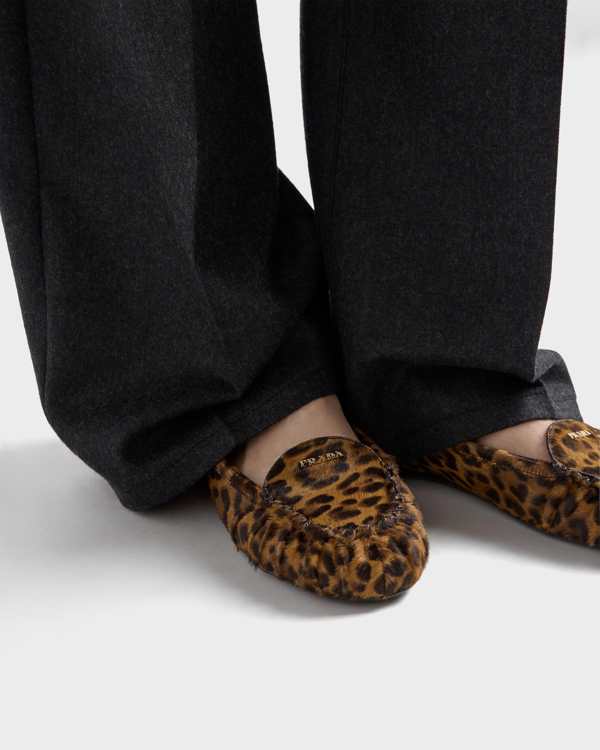 Prada Printed Leather Ballerinas In Multi