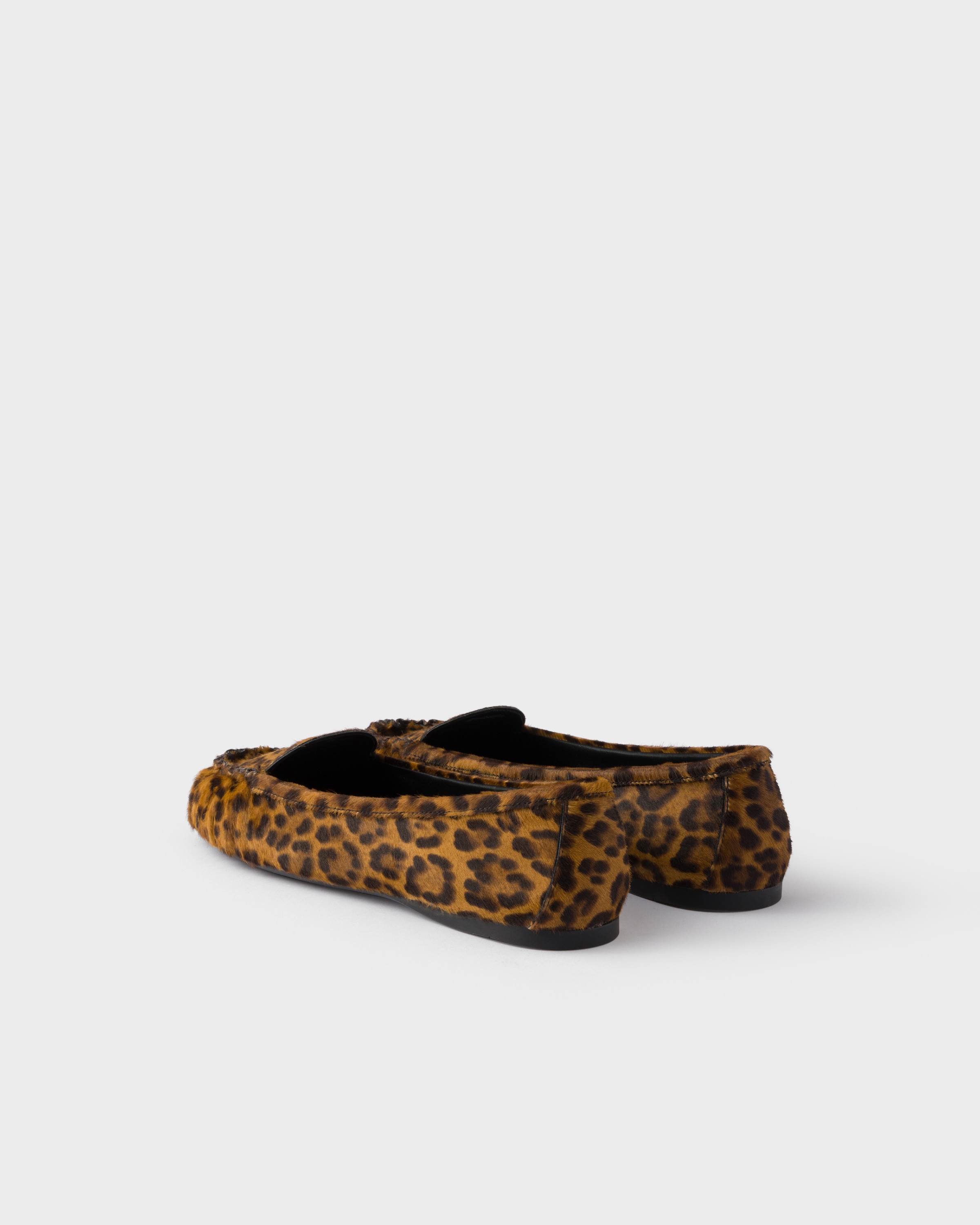 Printed leather ballerinas