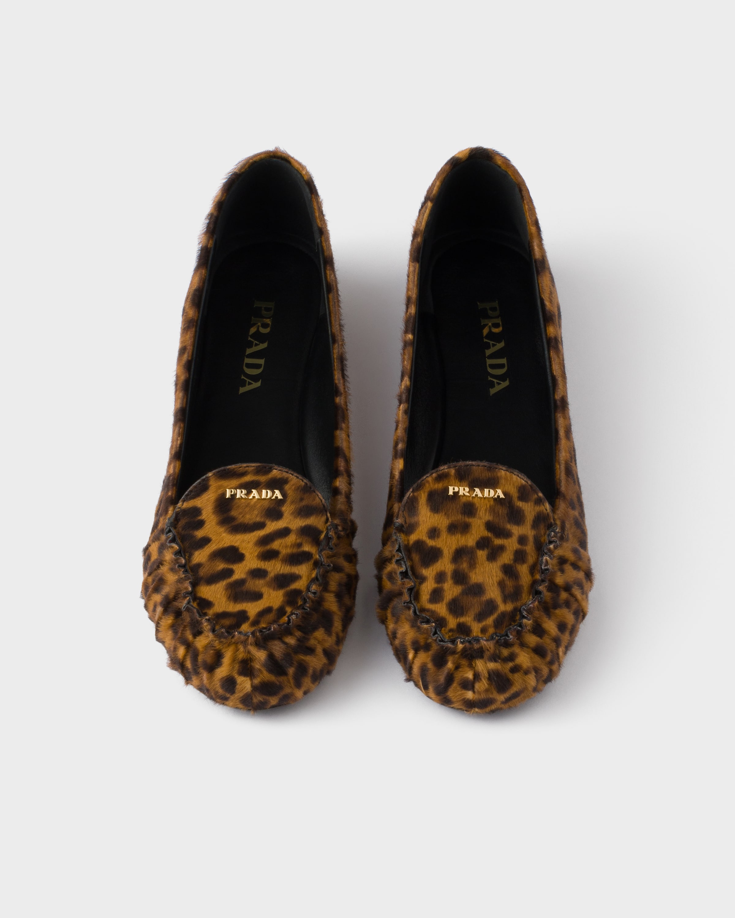 Prada Printed Leather Ballerinas In Multi