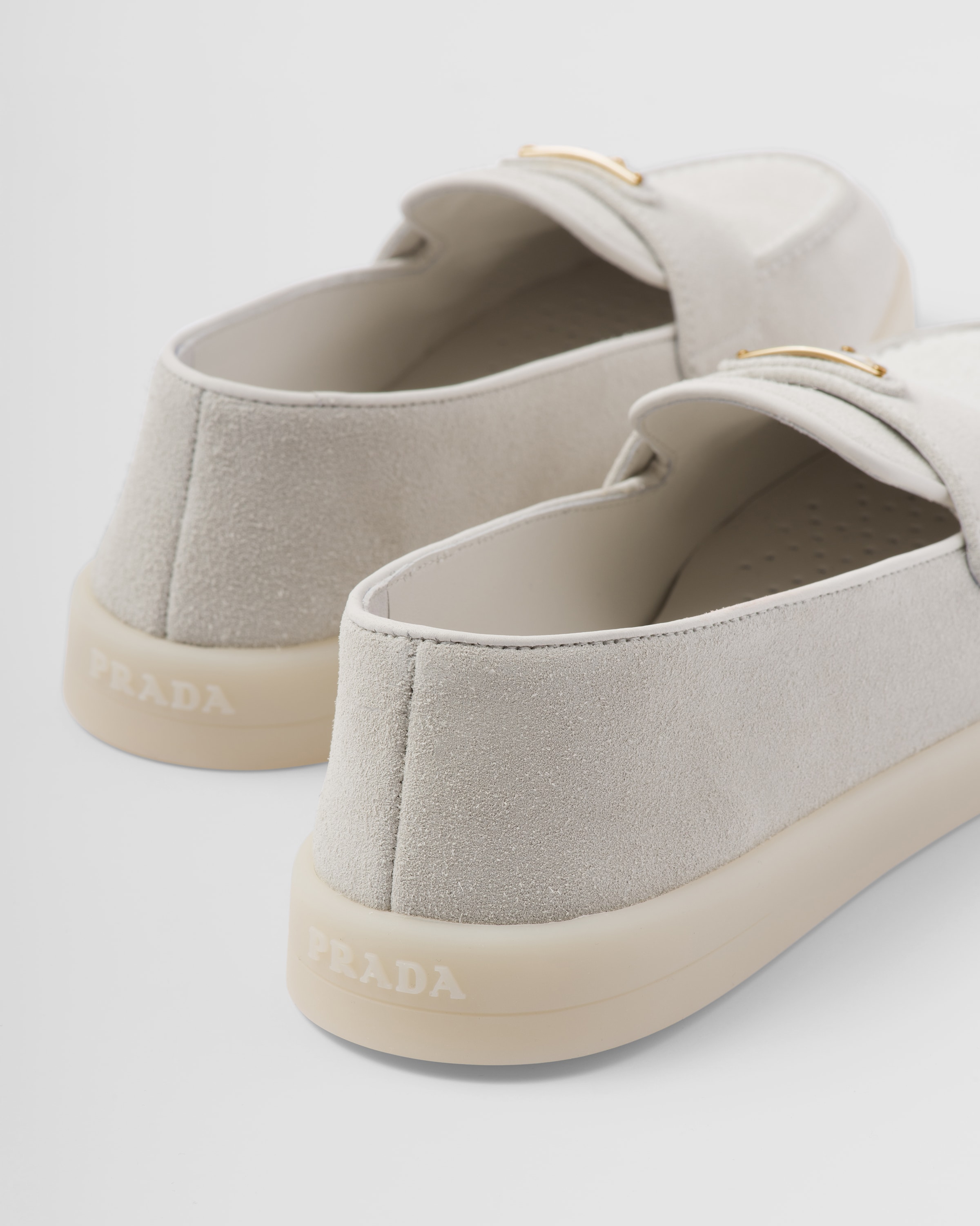 Prada white loafers online