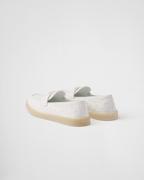 Ostrich leather loafers - White Ostrich leather loafers - White