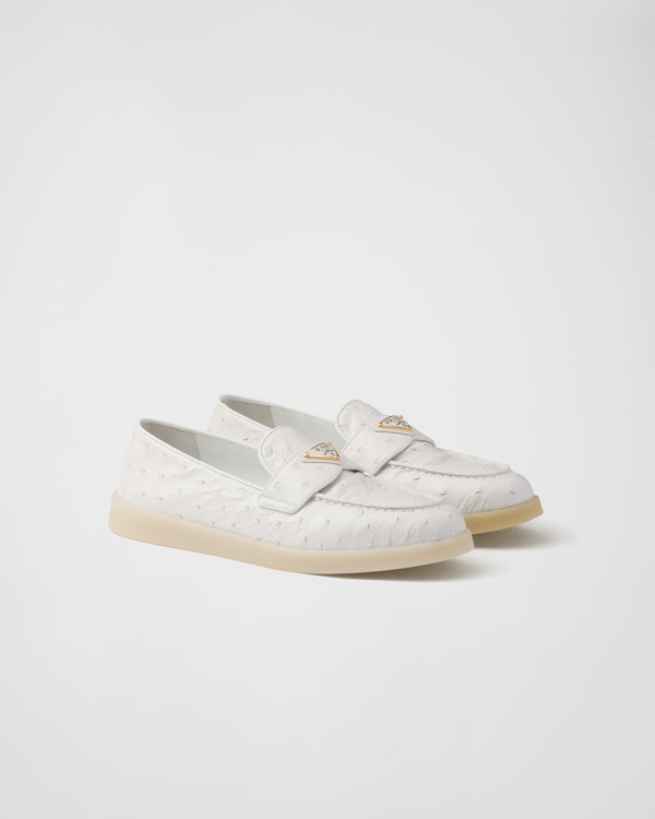 Ostrich leather loafers - White Ostrich leather loafers - White