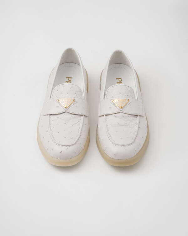 Ostrich leather loafers - White Ostrich leather loafers - White