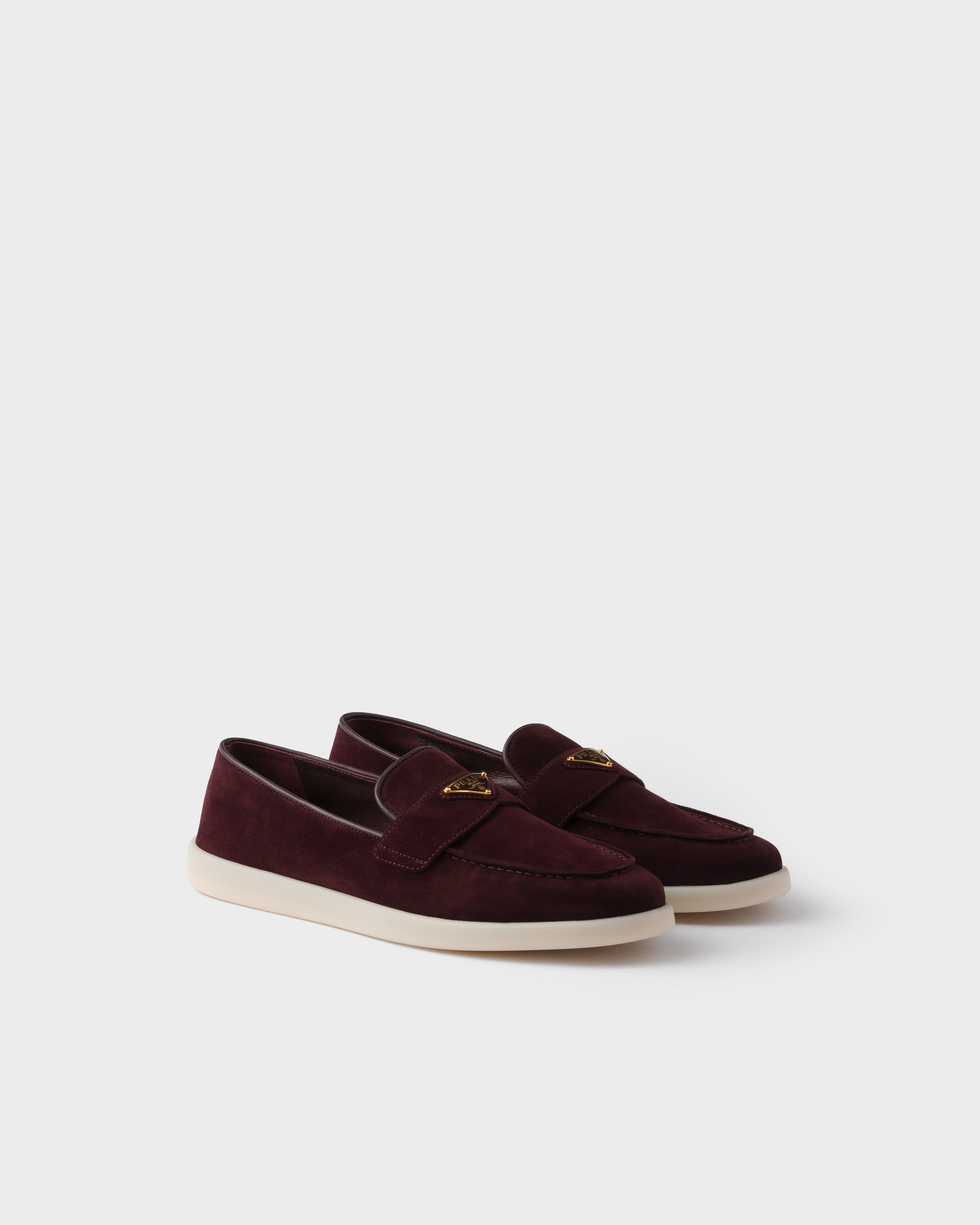 Prada Loafer Aus Wildleder In Burgundy