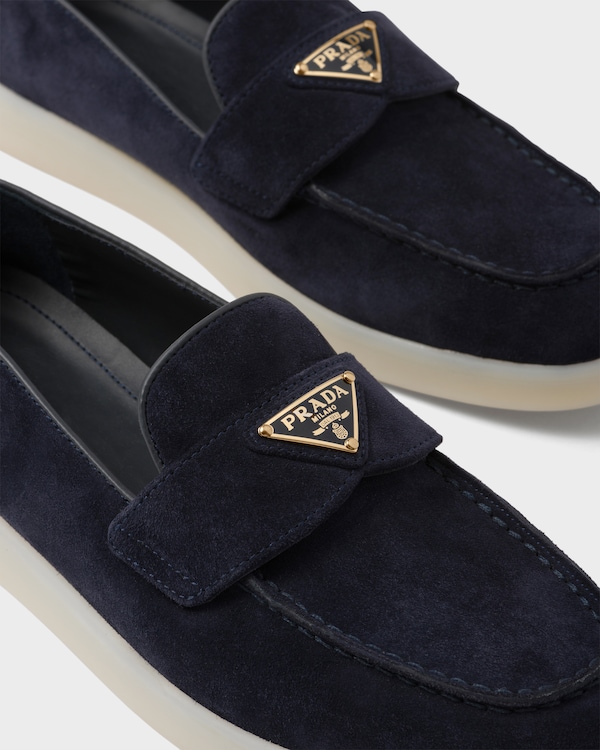 Mocassins en cuir suédé - Bleu Mocassins en cuir suédé - Bleu