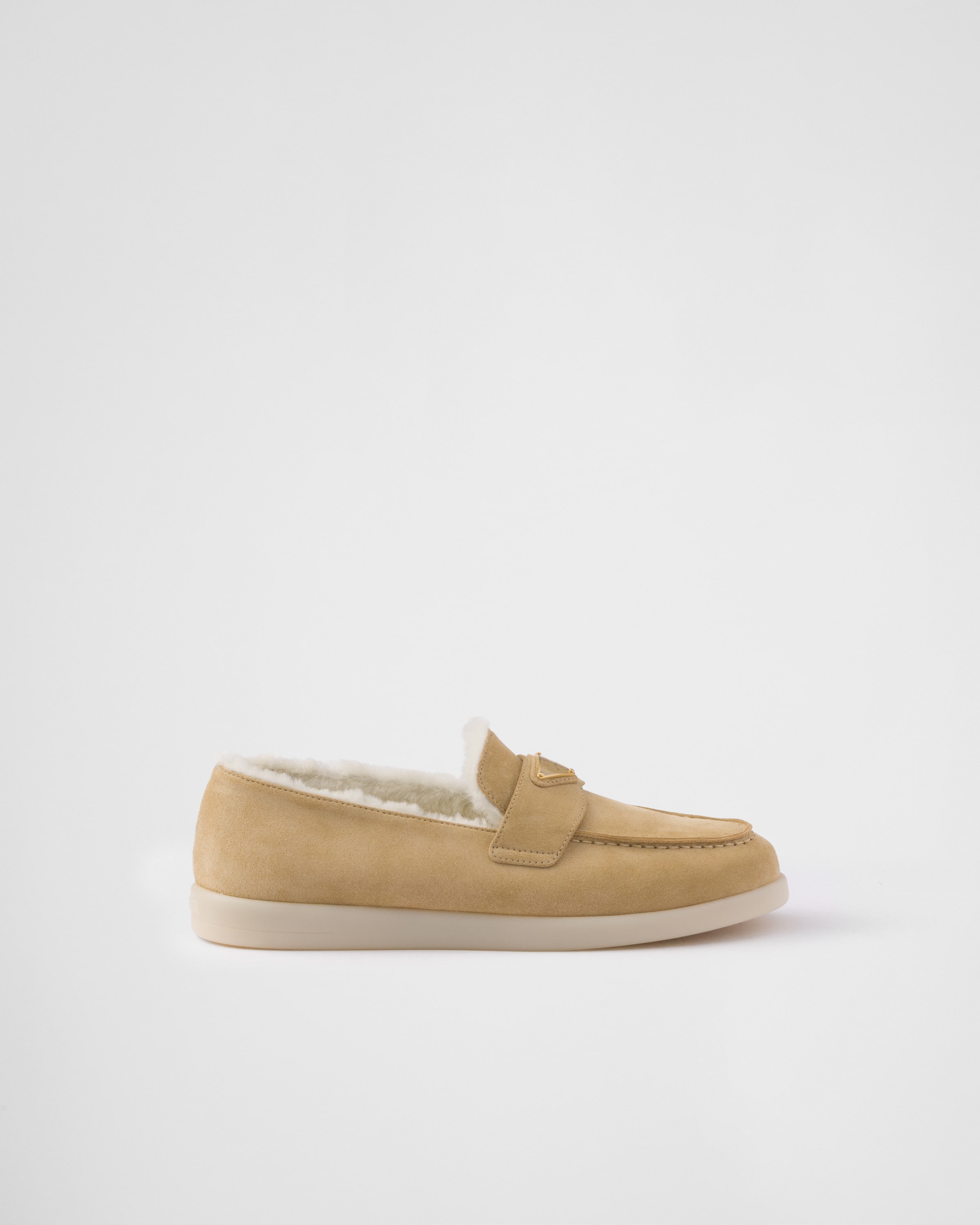 PRADA LOAFER AUS WILDLEDER UND LAMMFELL