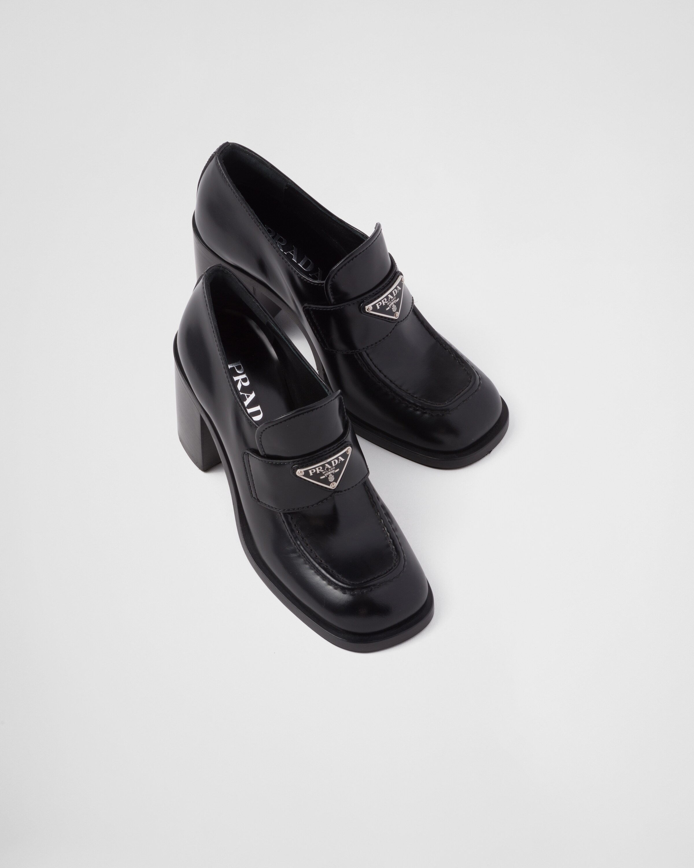 Prada outlet heeled loafers