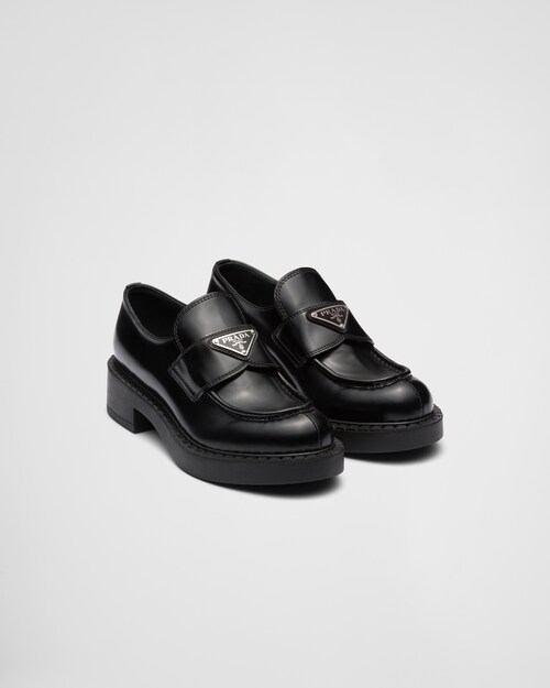Logo platform loafer prada clearance