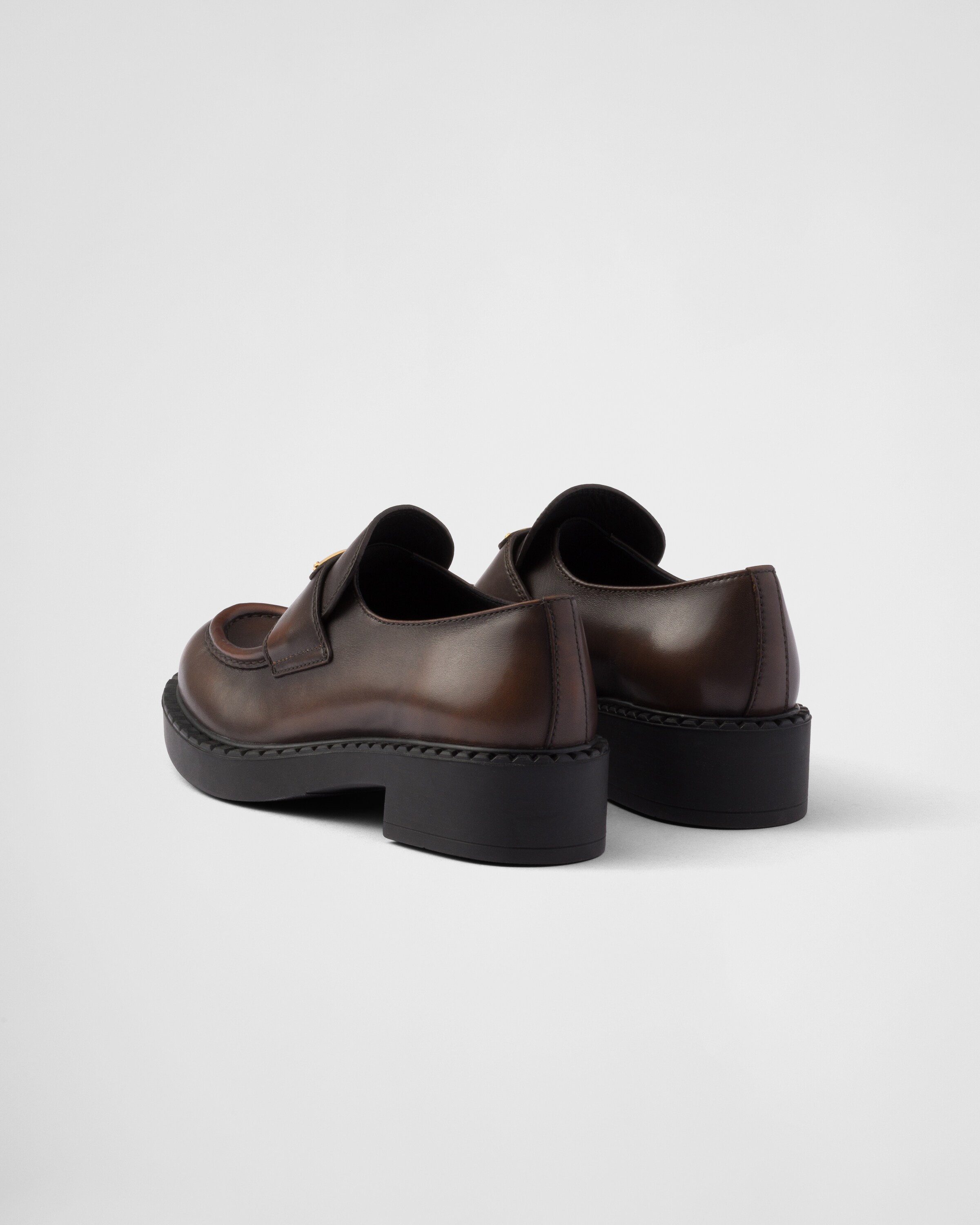 Prada brown loafers cheap