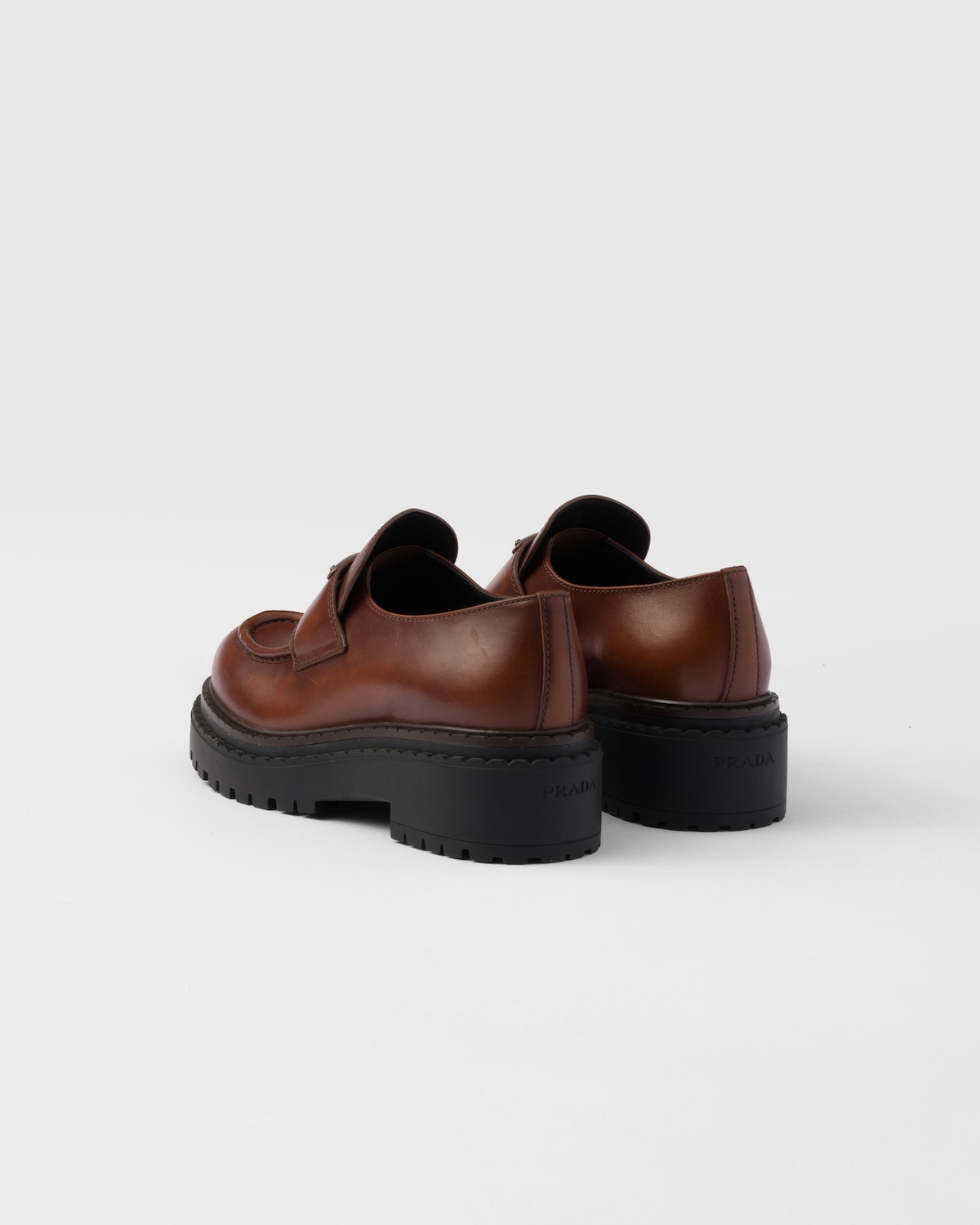 Prada Brown Leather Chain Loafers, c. 2000s