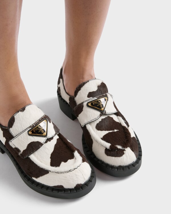 Chocolate printed leather loafers - WHITE/DARK BROWN Chocolate printed leather loafers - WHITE/DARK BROWN