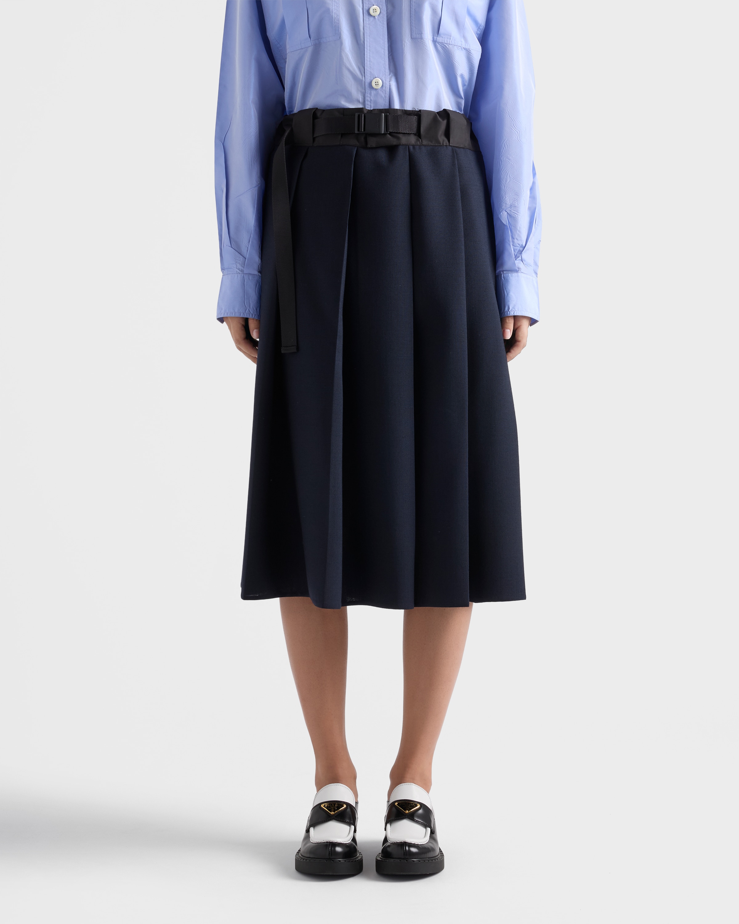 Chocolate two-tone brushed leather loafers