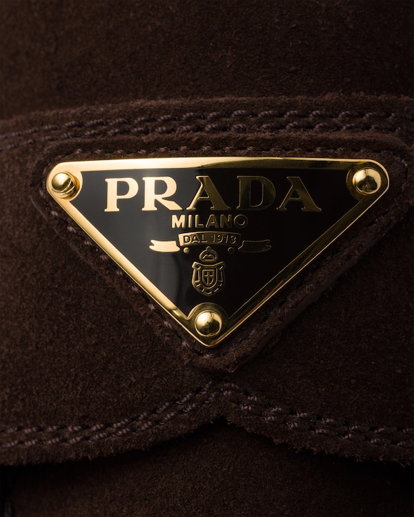 Mocassins en veau velours chocolat - Marron Foncé Mocassins en veau velours chocolat - Marron Foncé