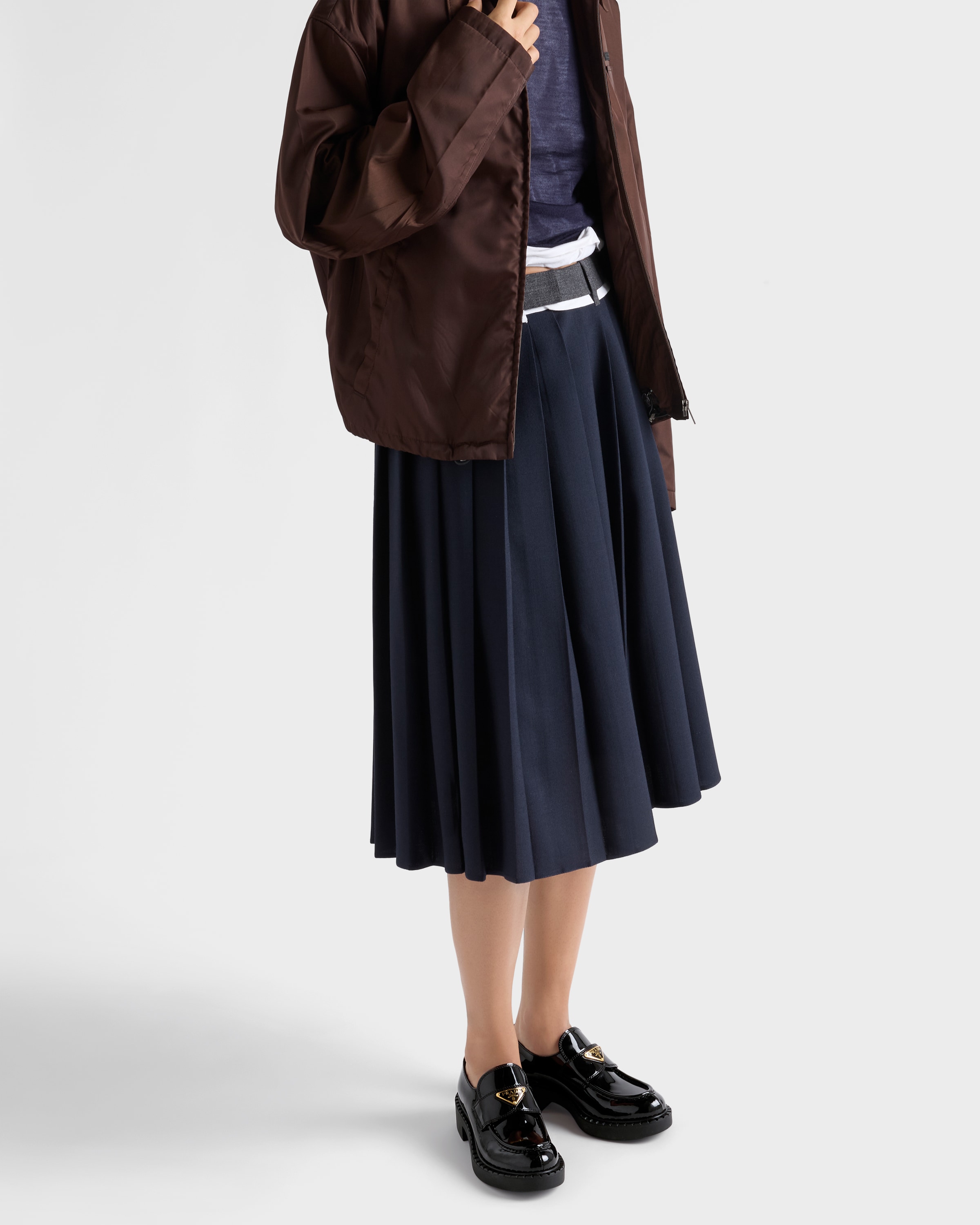 Chocolate patent leather loafers