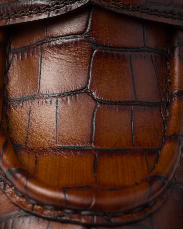 Chocolate crocodile-print leather loafers - Tobacco Chocolate crocodile-print leather loafers - Tobacco