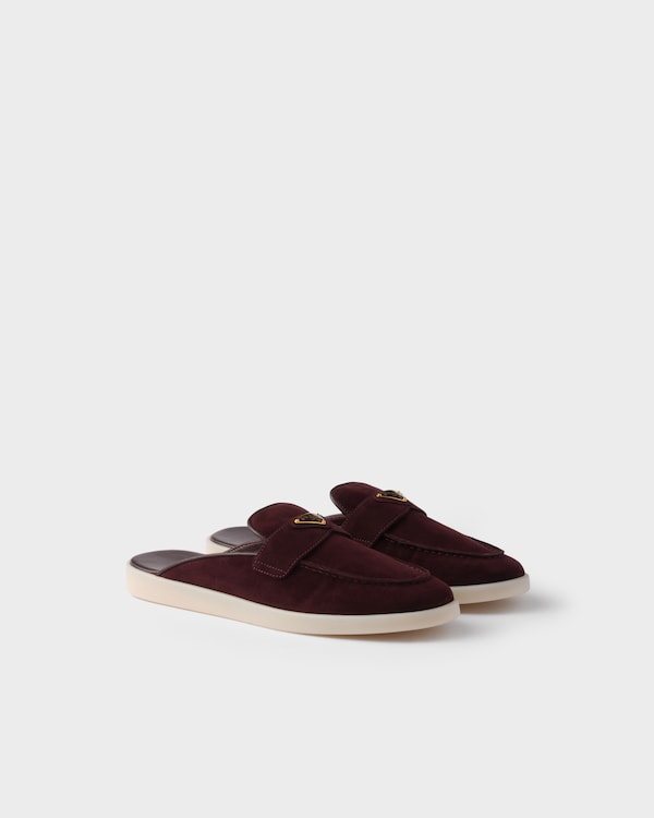 Burgundy Suede mules | PRADA